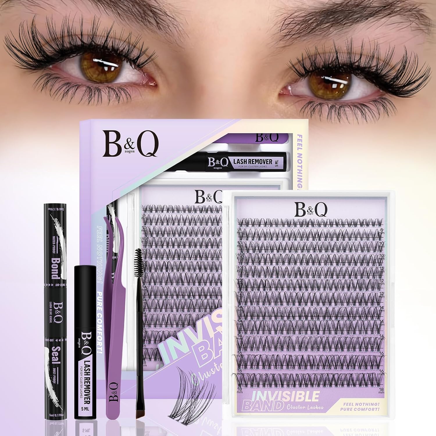 B&Q Venus Lash Clusters Kit - Natural Wispy Lashes