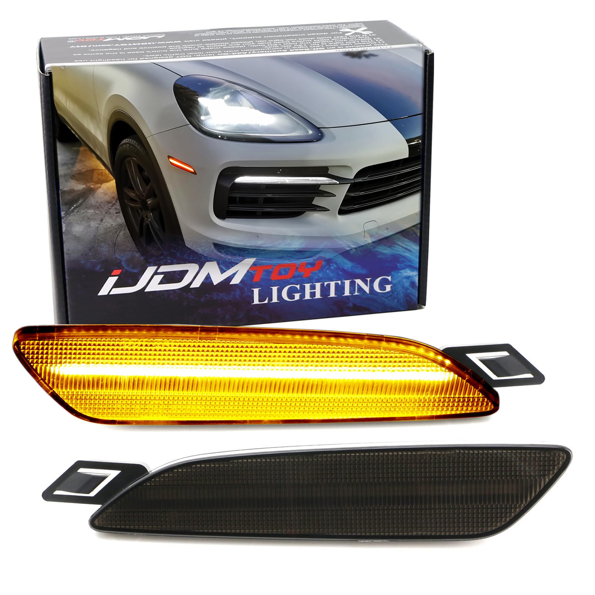 Amazon.com: iJDMTOY Euro Smoked Lens Amber Full LED Bumper Side