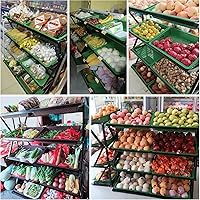 Vista 7 de Shelves 4/5 Tier Commercial Supermarket Fruit Rack Vegetable Shelf, Retail Display Rack, Large Capacity Snack Storage Basket for Pantry/Retail