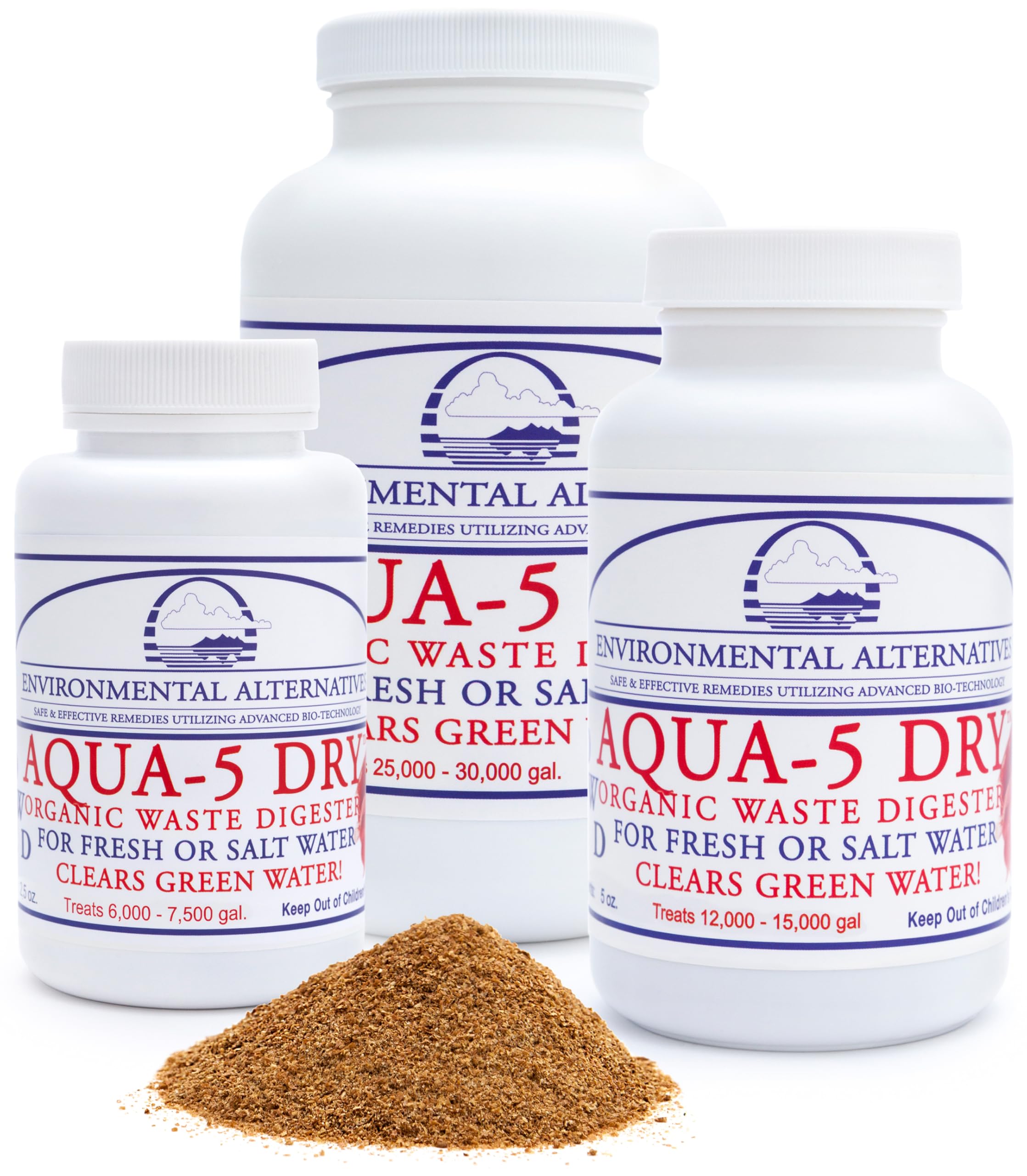 Aqua-5 Dry Hochkonzentrierte Teich & Filterbaktieren 280 g | Für Koiteich, Gartenteich, Schwimmteich, Aquarium für klares Wasser + Einer biologischen Filterung ausreichend bis zu 150.000 L Maxi-Dose