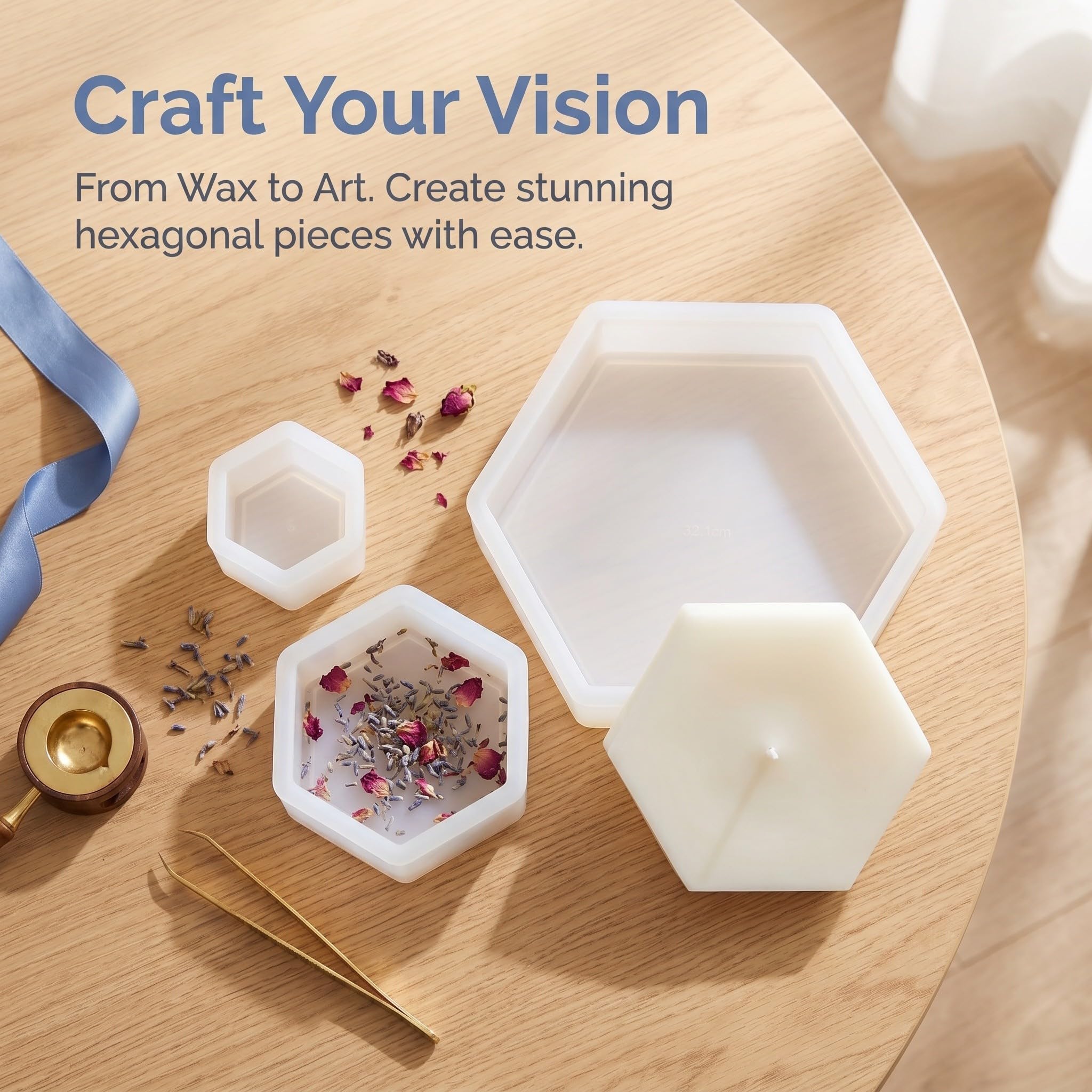 3 Pezzi Stampi Esagonali in Silicone per Resina, Design che Favorisce la Visualizzazione Indipendente, per Bouquet e Fiori Botanici in Ambienti Domestici
