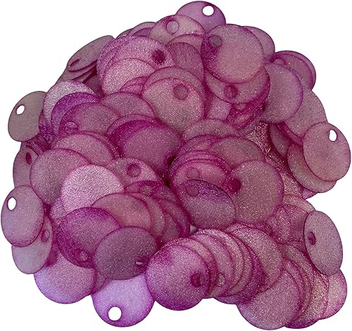 Miniatura 6 de Paillettes de lentejuelas redondas planas de 0.787 in, 285 piezas de 0.78 pulgadas, agujero de 0.78 pulgadas, surtido de lentejuelas acrílicas, 1,76