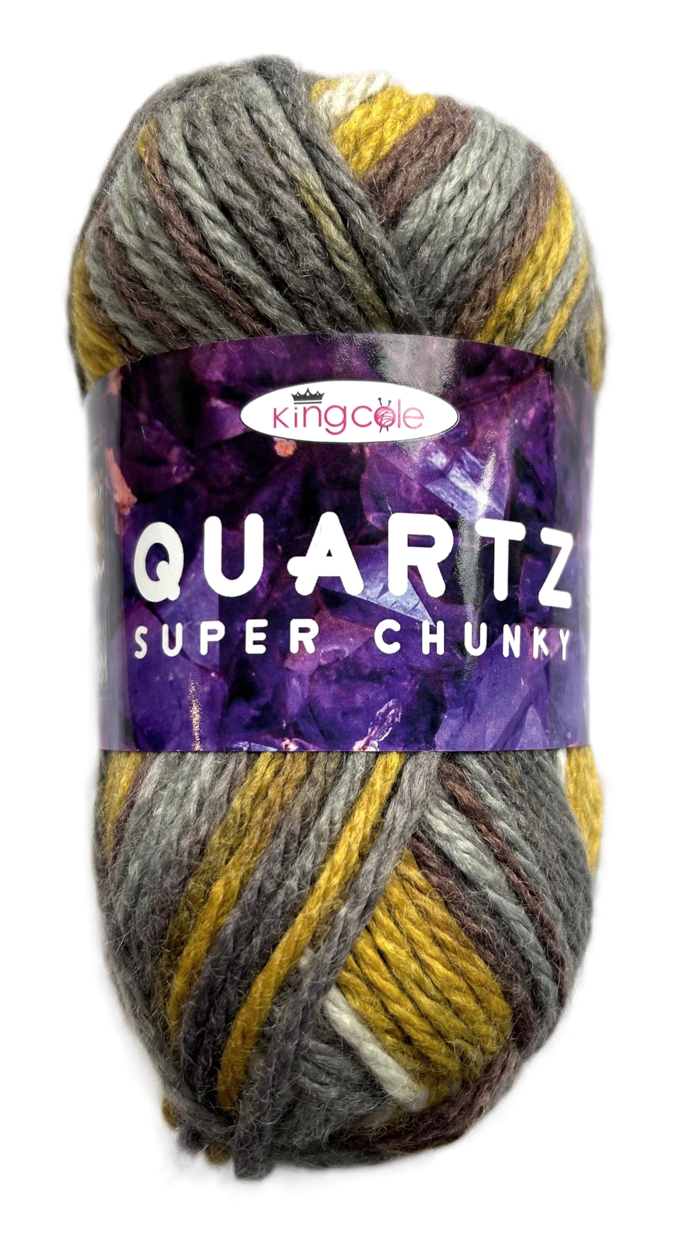King Cole Quartz Super Chunky 100g Self Striping Knitting Yarn (Amber 4465)