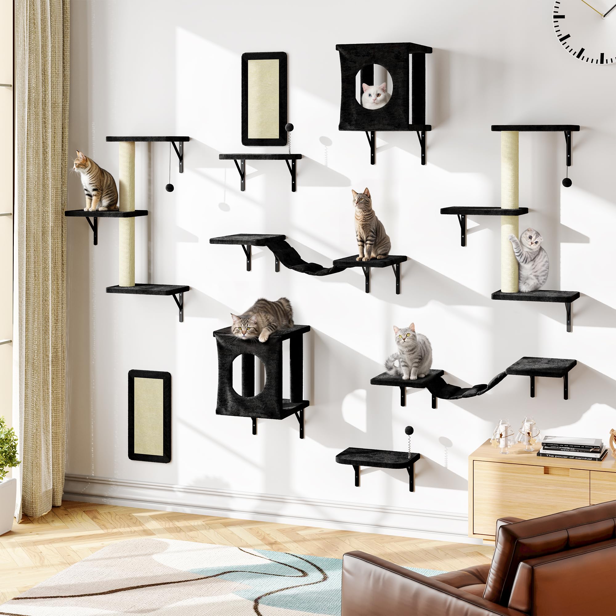 NUNU LAB 10-in-1 Cat Wall Shelves Set