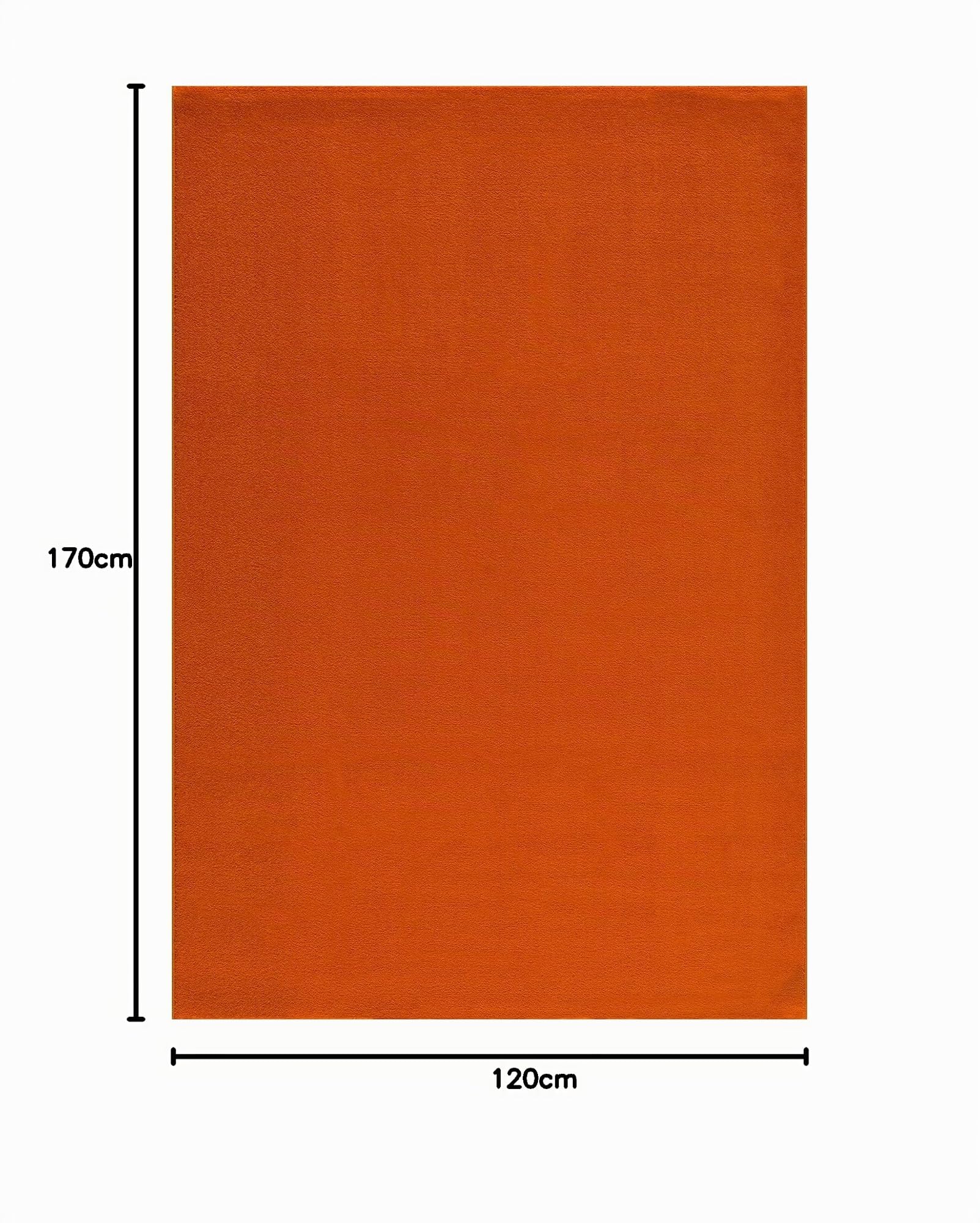 Impression Kurzflor-Wohnzimmerteppich - Schlichte Moderne Teppiche für Schlafzimmer, Büro, Flur, Küche, Kinderzimmer - Orange, 120 x 170 cm
