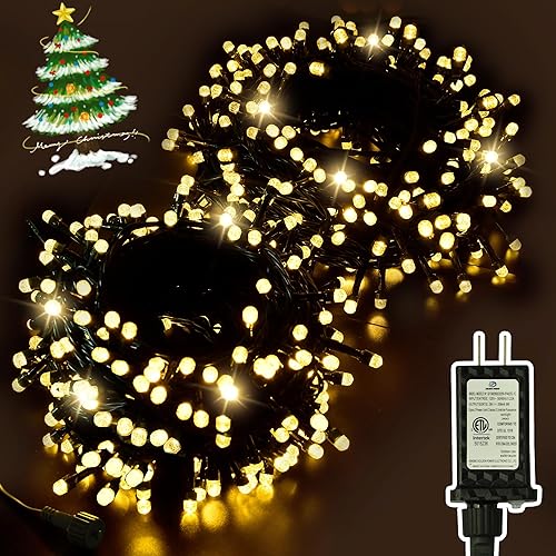 Miniatura 9 de Luces de Navidad, 200 luces LED de 66 pies para decoración de árbol de Navidad al aire libre e interior, guirnalda de luces impermeables con 8 modos