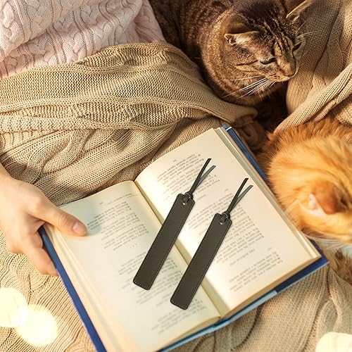 Miniatura 5 de 10 marcapáginas de cuero hecho a mano, marcadores de página de cuero genuino, marcadores de cuero personalizados para lectura de libros, amantes de