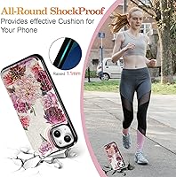 Vista 223 de UEEBAI Funda tipo cartera para iPhone 15 Pro Max con tarjetero, cubierta de cuero PU con soporte, bloqueo RFID, doble cierre magnético, relieve