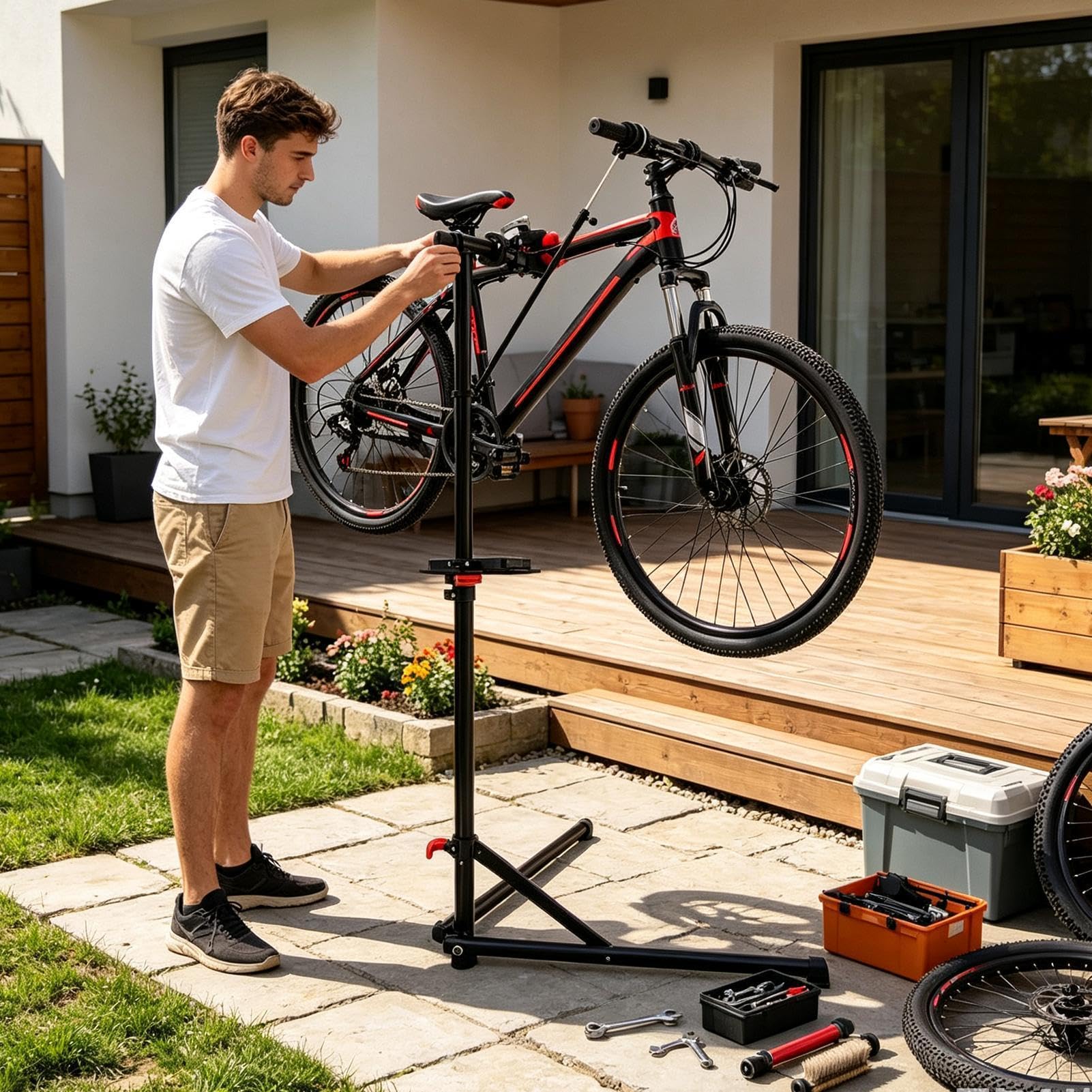 Caballete Reparación Bicicletas Soporte de almacenamiento y exhibición para