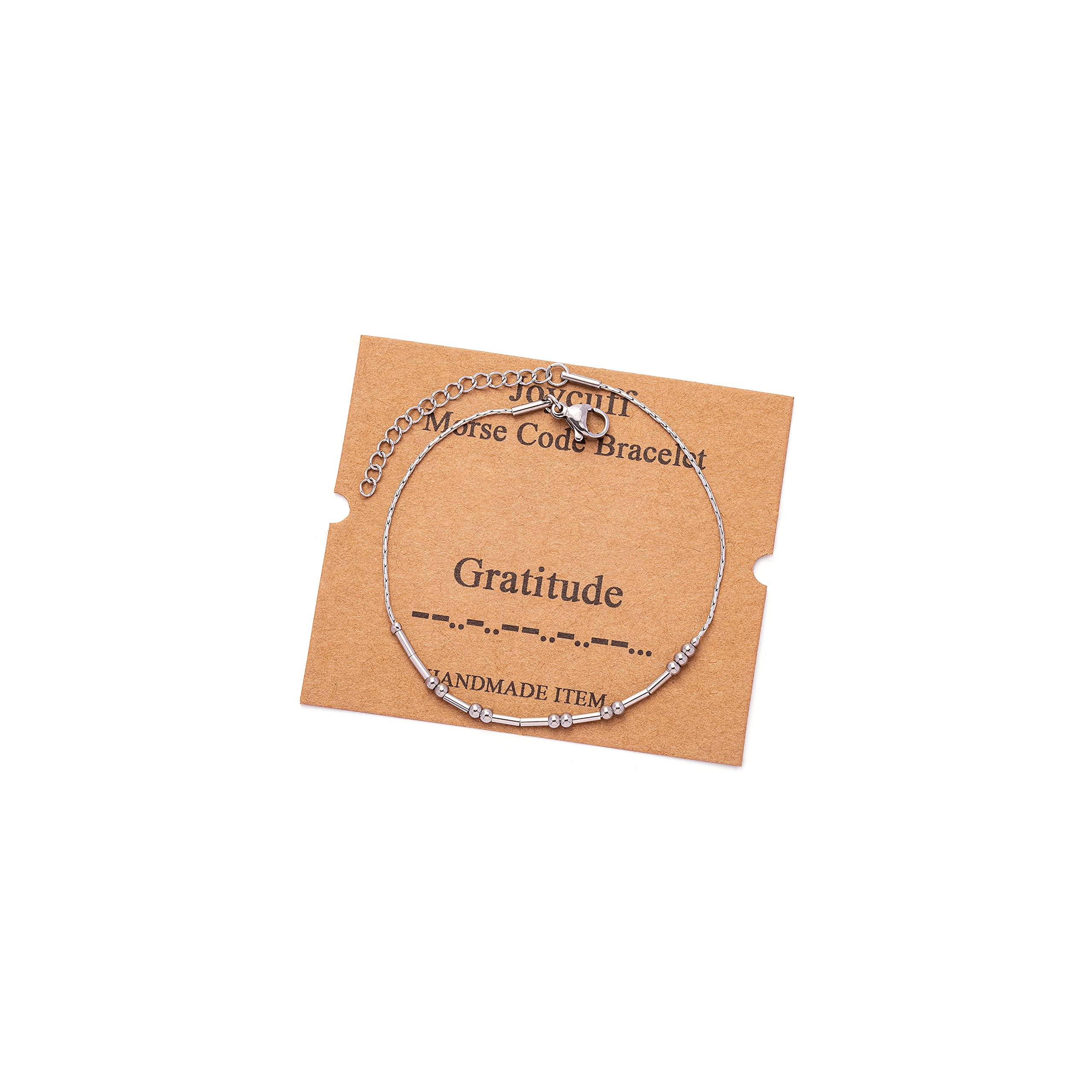 Morse Code Bracelets for Women, Gold Silver Stainless Steel Beads Bracelets