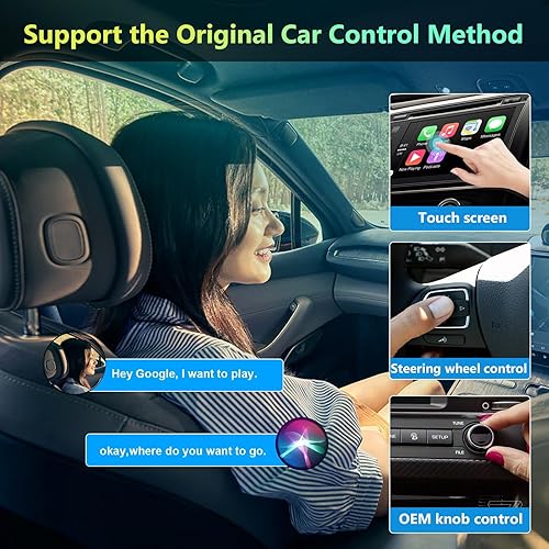 Miniatura 3 de Podofo Adaptador inalámbrico Apple Carplay 2024 para fábrica con cable CarPlay iPhone Bluetooth Adaptador de coche con cable a inalámbrico Apple Car
