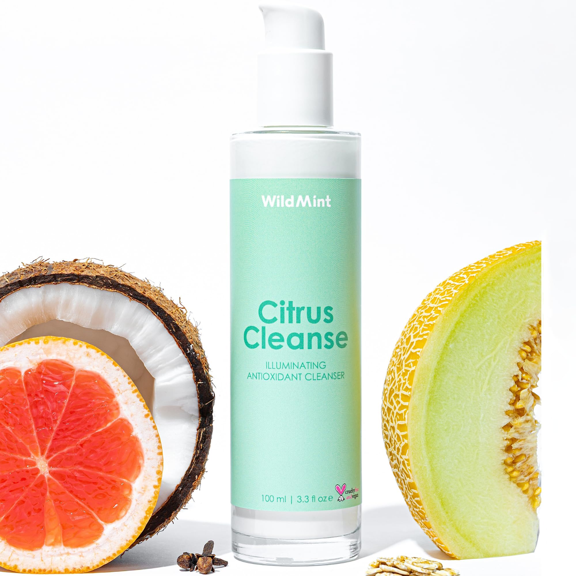 Citrus Cleanse Natural Face Cleanser | Gentle & Creamy Face Wash for Sensitive, Mature, Acne-Prone & Dry Skin | Vitamin C Brightening Skincare | UK Made Vegan & Cruelty-Free Skincare | 100ml