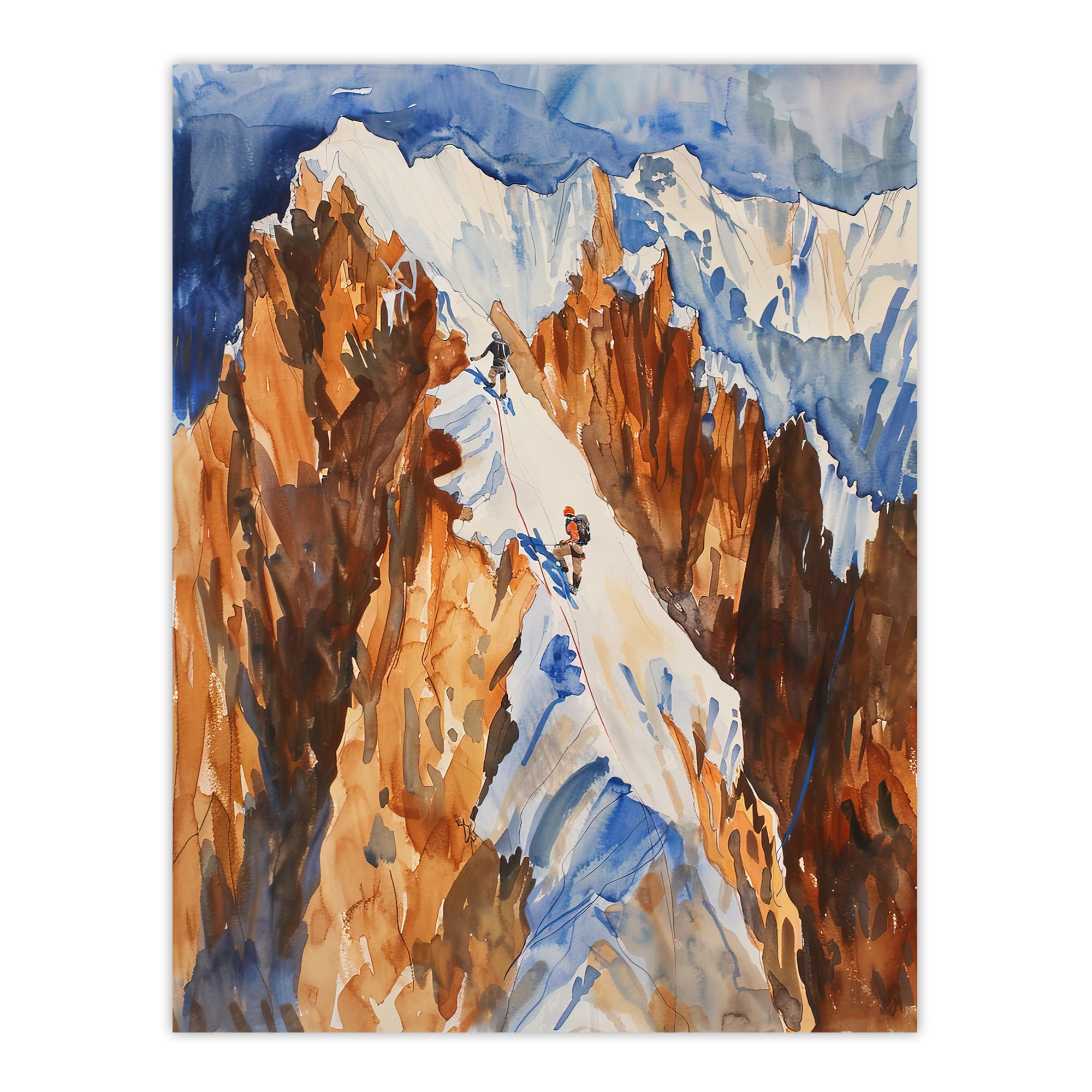 Artery8 Mountain Climbing Sport Summit Snow Climbers Living Room Large Wall Art Poster Print Thick Paper 18X24 Inch