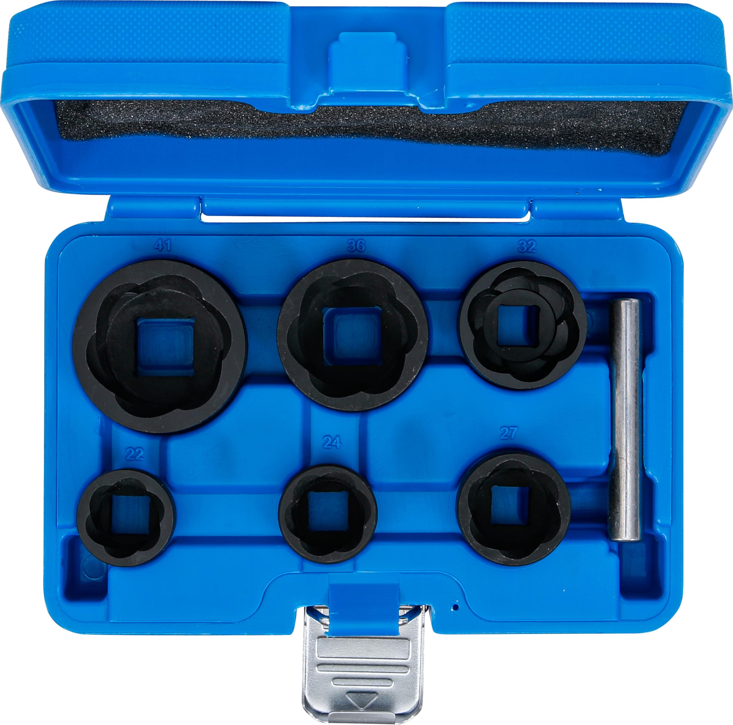 BGS 5268 | Juego de llaves de vaso de perfil en espiral/ extractores de tornillos | entrada 12,5 mm (1/2") + 20 mm (3/4") | 22 - 41 mm | 6 piezas