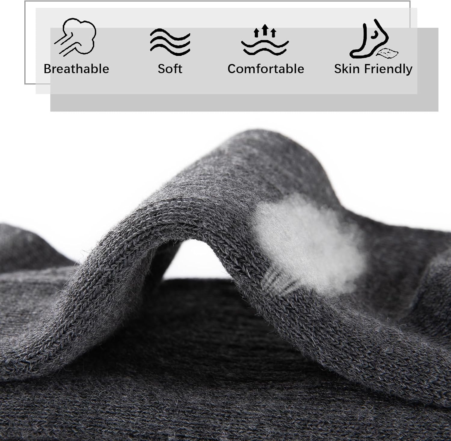COOVAN 8 Pairs Mens Athletic Crew Socks Moisture Wicking Heavy Duty Cushioned Work Socks with Reinforced Heel and Toe - Image 2