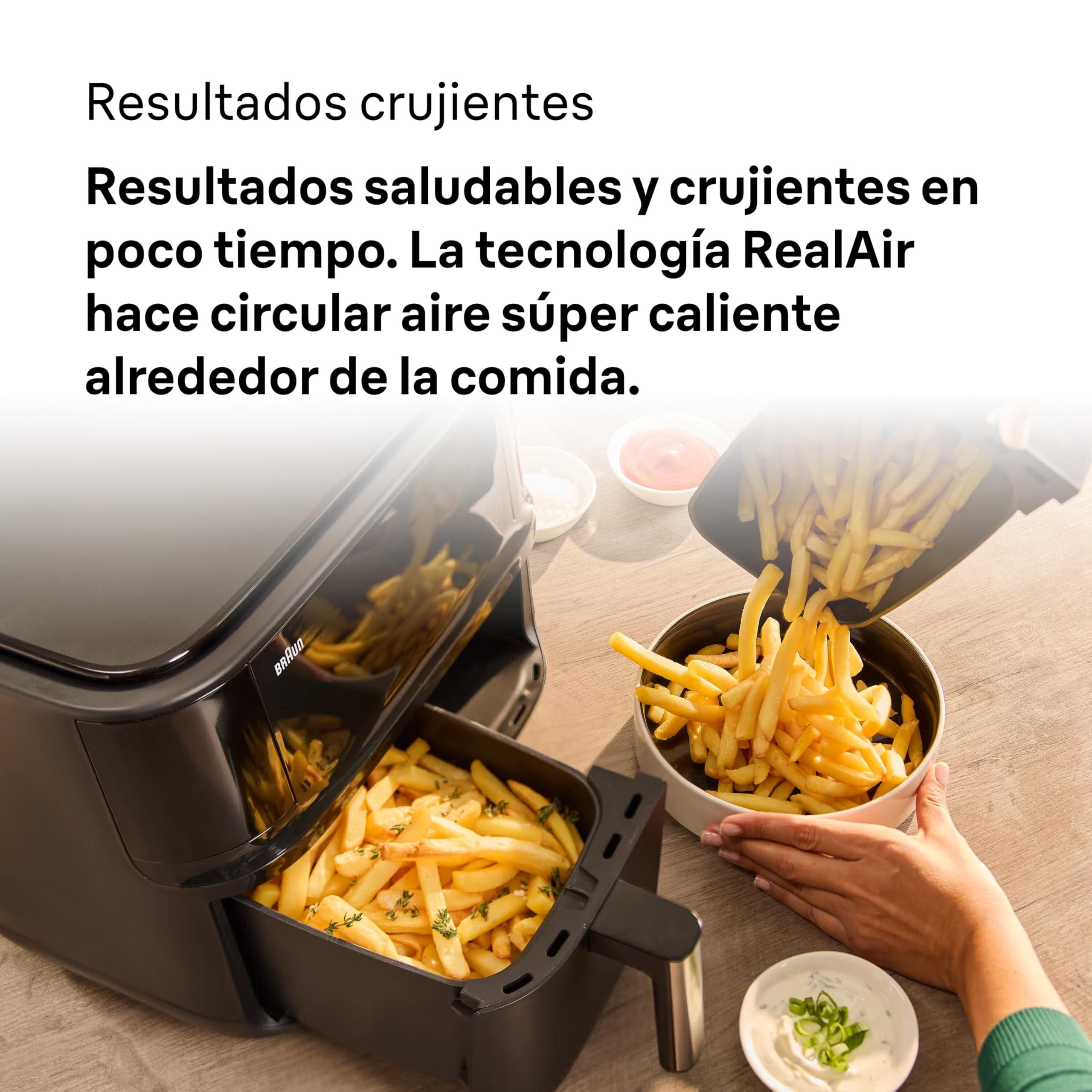 Braun TwinCook 3 TD3030IBK, frytkownica na gorące powietrze, 2 komory, 8 l (4 l + 4 l), 80-200°, Airfryer z funkcją synchronizacji, 8 programów, łatwe czyszczenie, 2850 W, czarna