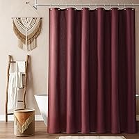 Vista 45 de Naturoom cortina de ducha de 36 pulgadas - cortina de ducha estrecha para espacio pequeño, de medio tamaño, de lino verde ultra gruesa, juego