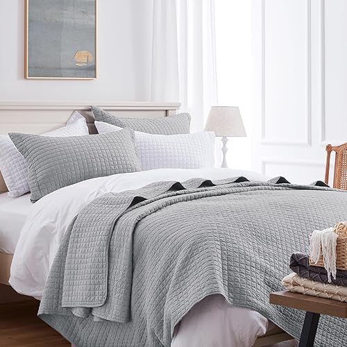 Vista 115 de SunStyle Home - Juego de colcha de cama de microfibra, ligero y suave, reversible, patrón de colcha, colchas para todas las estaciones. 01 - Verde