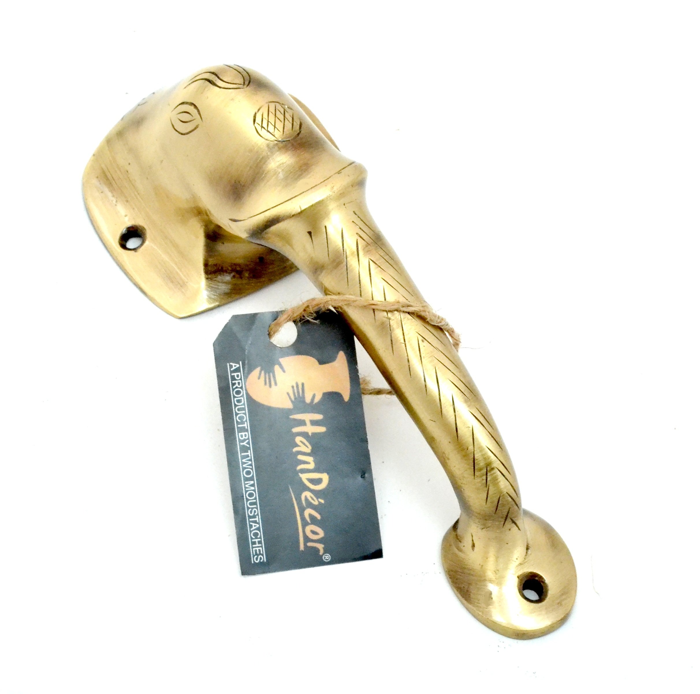 Two Moustaches Brass Ganesha Design Door Handle (Standard Size; Antique Brown) (B075JKDMJQ) Amazon Price History, Amazon Price Tracker
