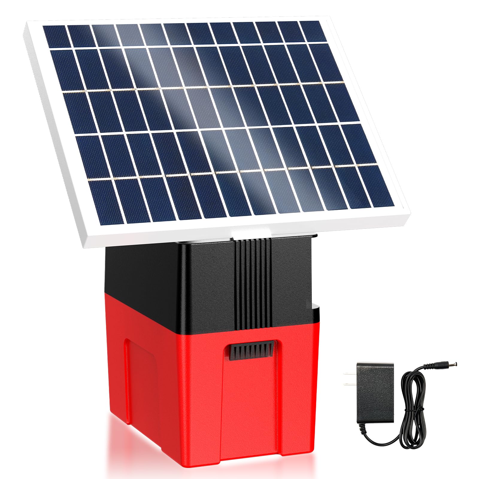 10 Miles Solar Electric Fence Charger with Day & Night Mode, 0.26 Joule Fence Charger with Solar Panel, 8000V Output Solar Fence Charger for Livestock, Cattle, Gardens, Preventing Intruders