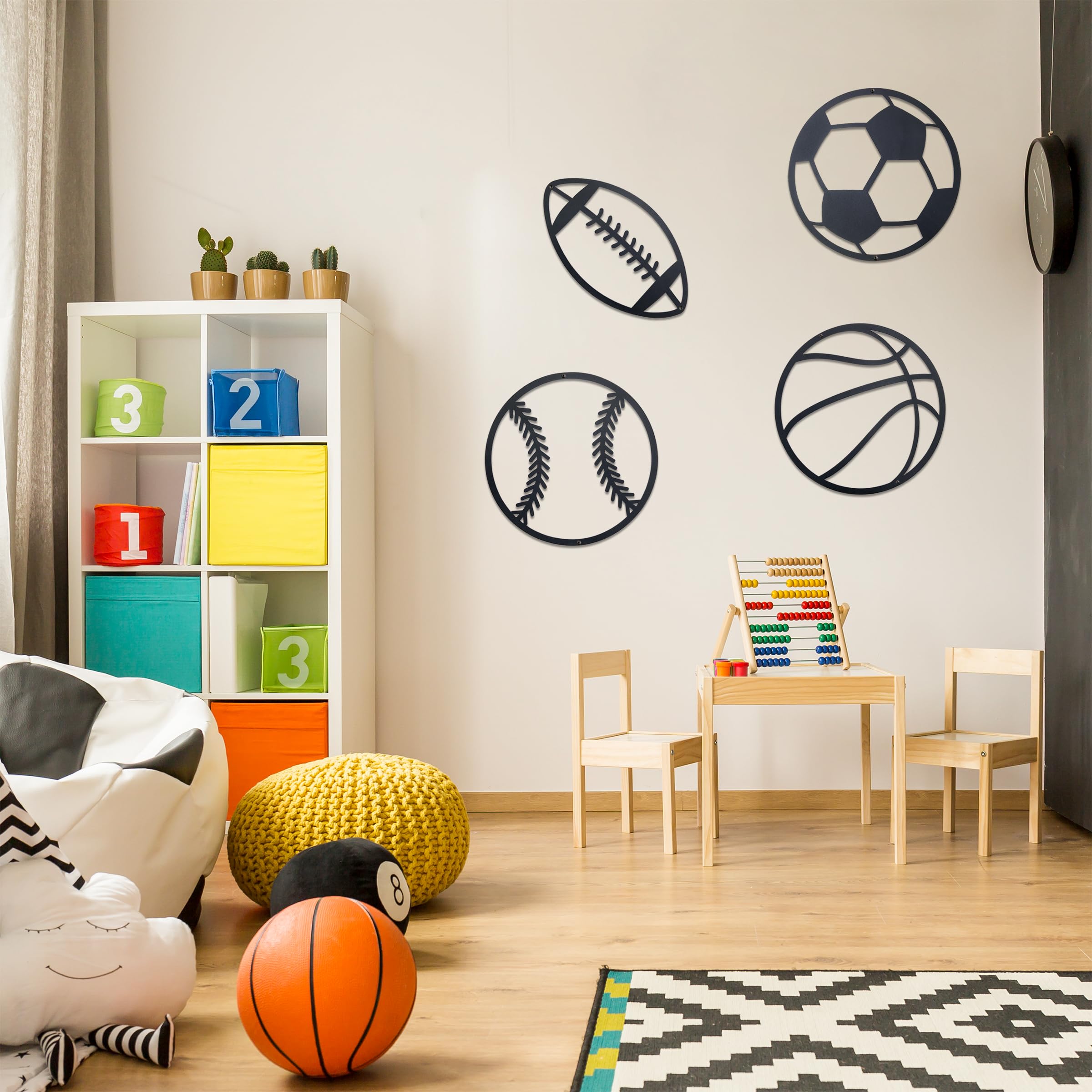 Basketball Room Decor Baseball Wall Art Coat Hook Boy's Sports