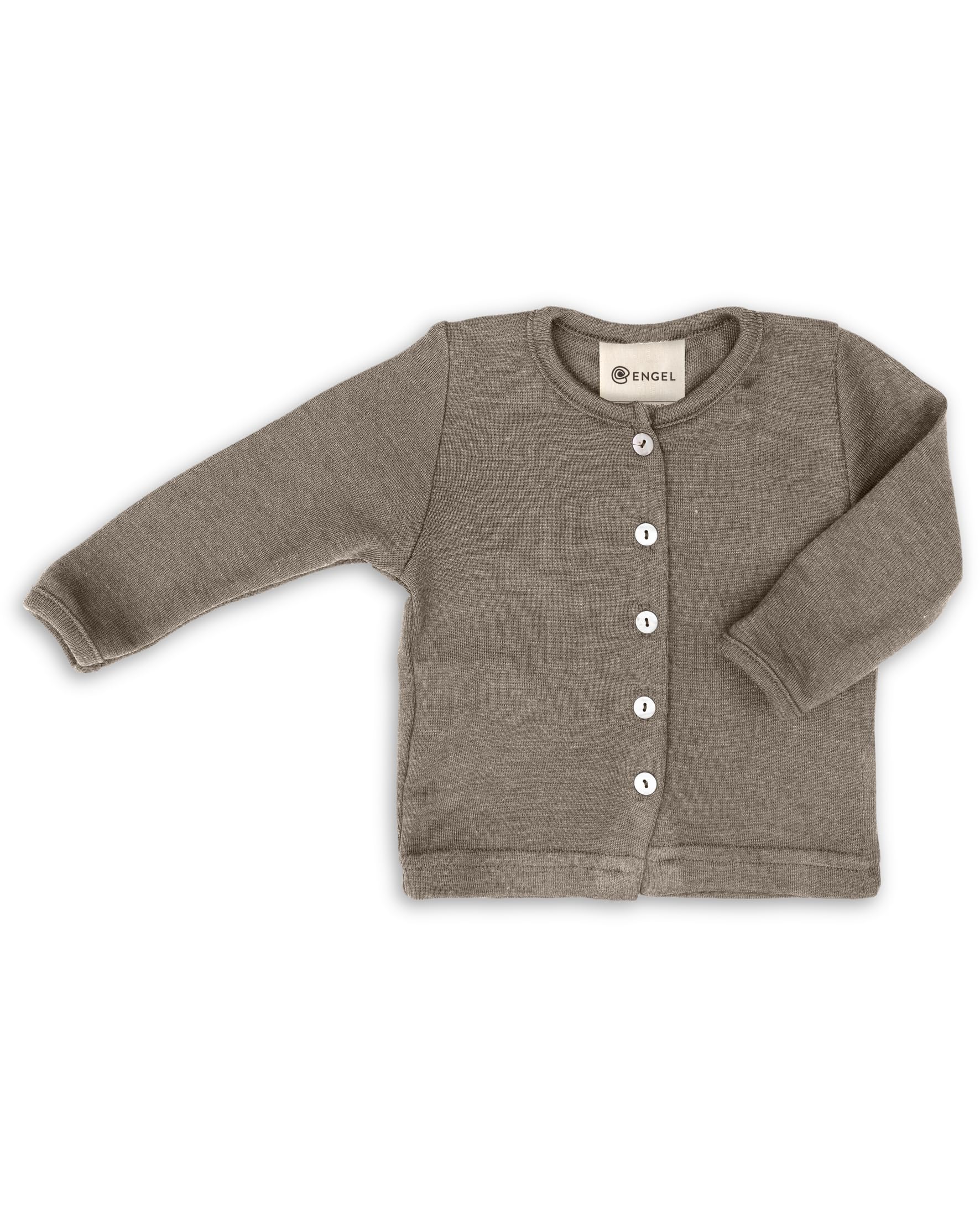 Engel Natura, cardigan per bambini, 70% lana 30% seta, noce, 74 cm/80 cm