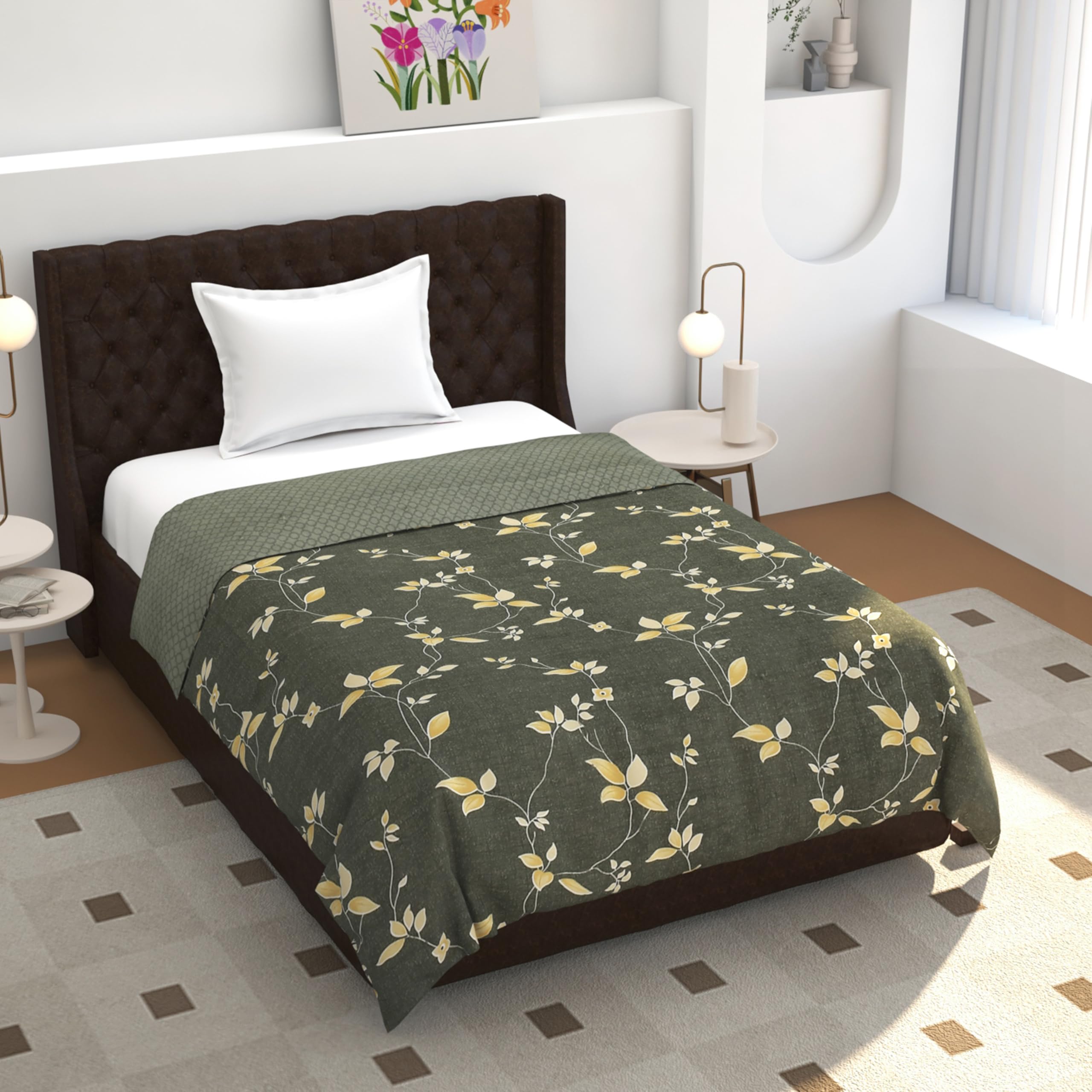 Fresh From Loom Reversible Rajai Cover/Blanket Cover/Quilt Cover/Comforter Cover Super Soft Microfiber Cotton Single Bed Duvet Cover with Zipper, (60 x 90 inch, Pack of 1)-image-35