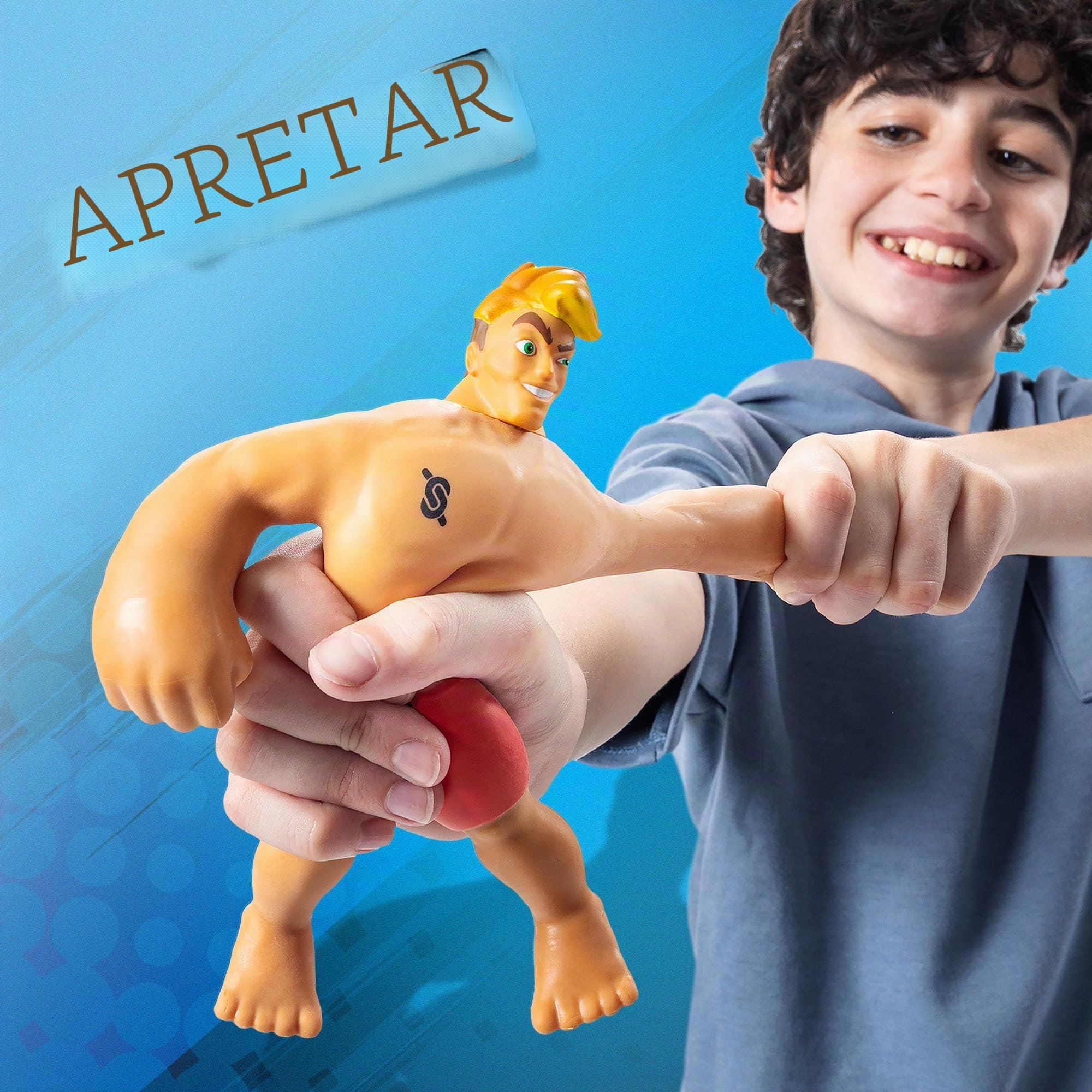 Basic Fun Stretch Armstrong Figura Clásica 18 cm – Juguete Extensible Retro para niños y coleccionistas