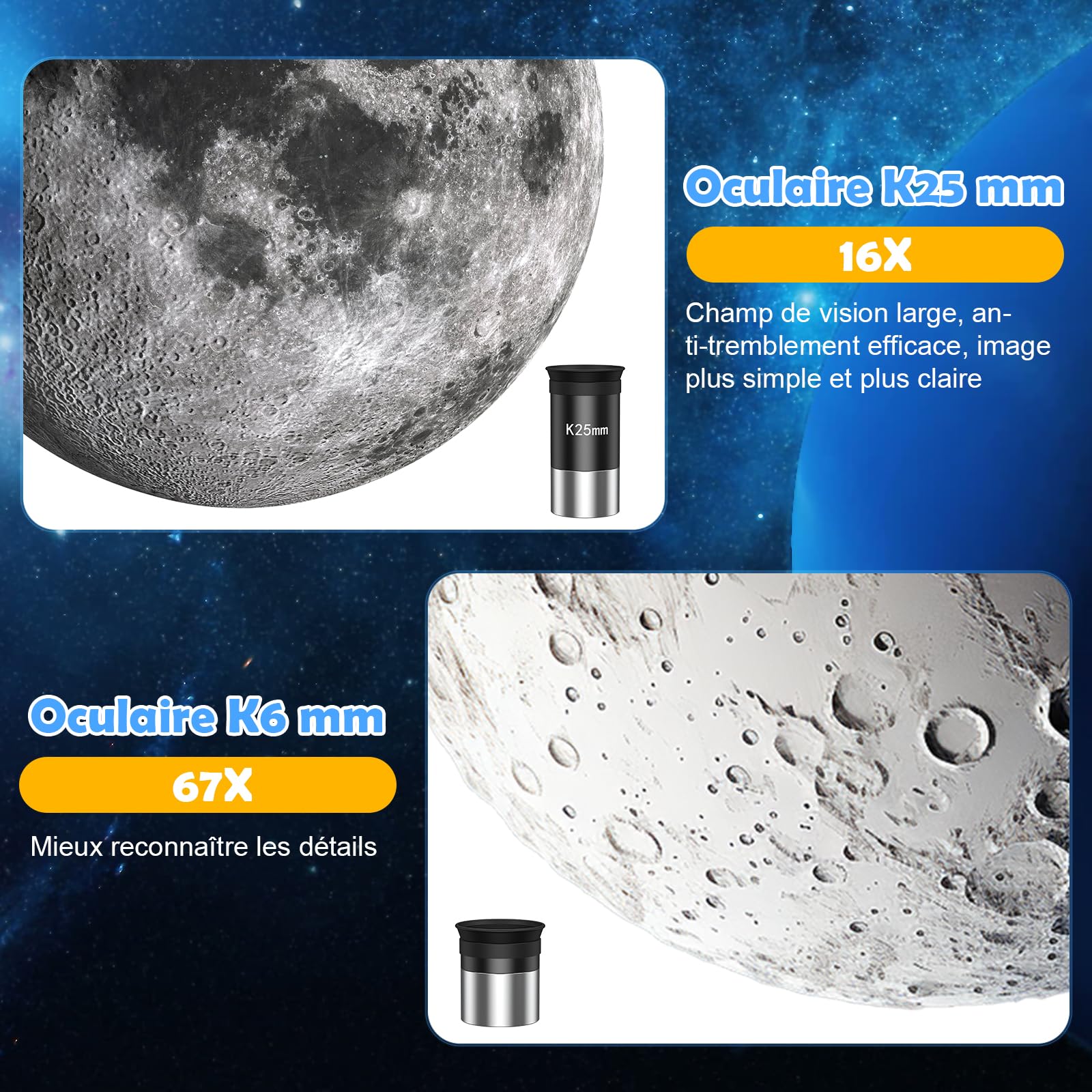 Telescopio Refractor Portátil de 70mm, óptica de Vidrio Totalmente Recubierta, Ideal para Niños y Principiantes, con de para Trípode, Filtro de Luna