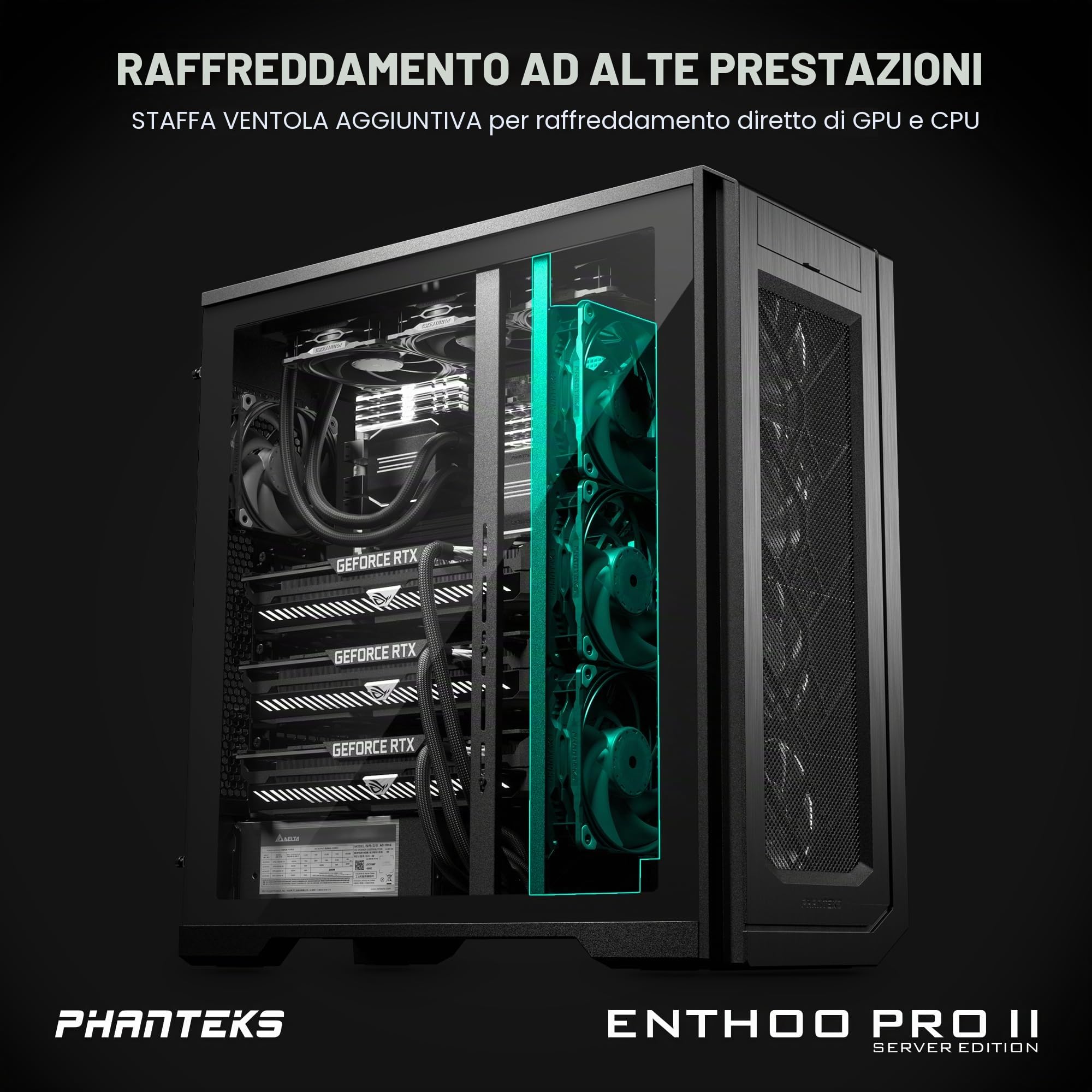 Phanteks Enthoo Pro 2 - Server Edition - Ft - E-Atx - Seitenteil Mit Fenster (geh?rtetes Glas) - Keine Spannungsversorgung - Satin Black - Usb/audio