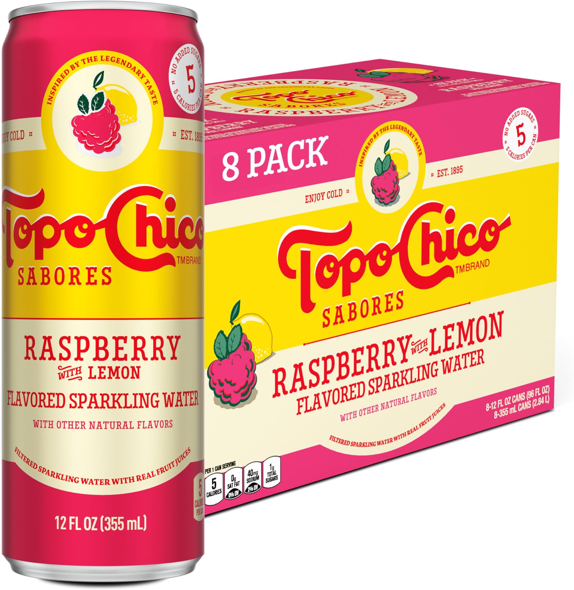 Topo Chico Sabores Raspberry with Lemon 12oz 8pk