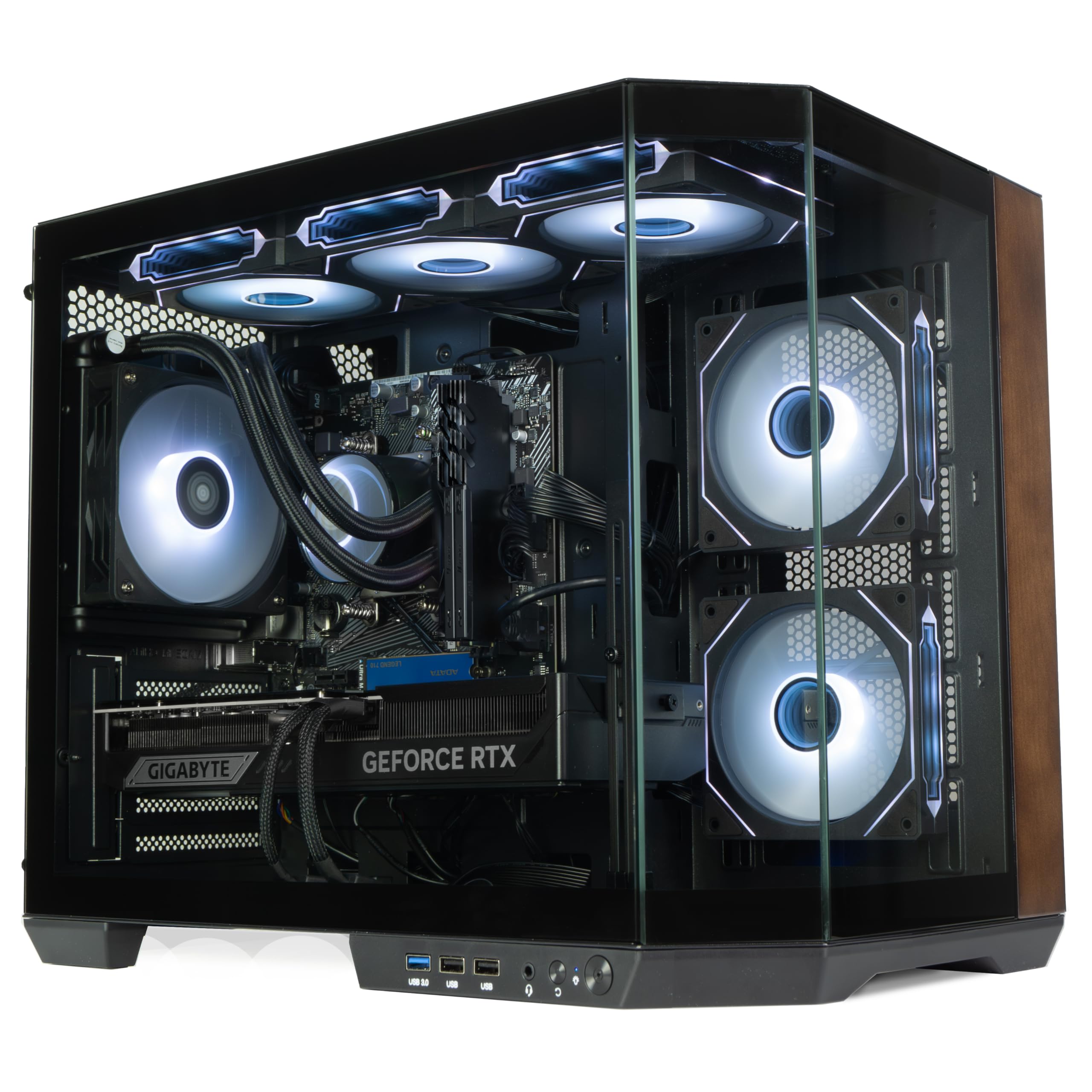 ionz Gaming PC - Desktop Computer, Ryzen 7 5800X, NVIDIA RTX 5060 Ti, 16GB RAM, 120mm AIO Liquid Cooler, 1TB NVMe SSD, 600W 80+ PSU, WiFi, Windows 11, Apex Black — view 20