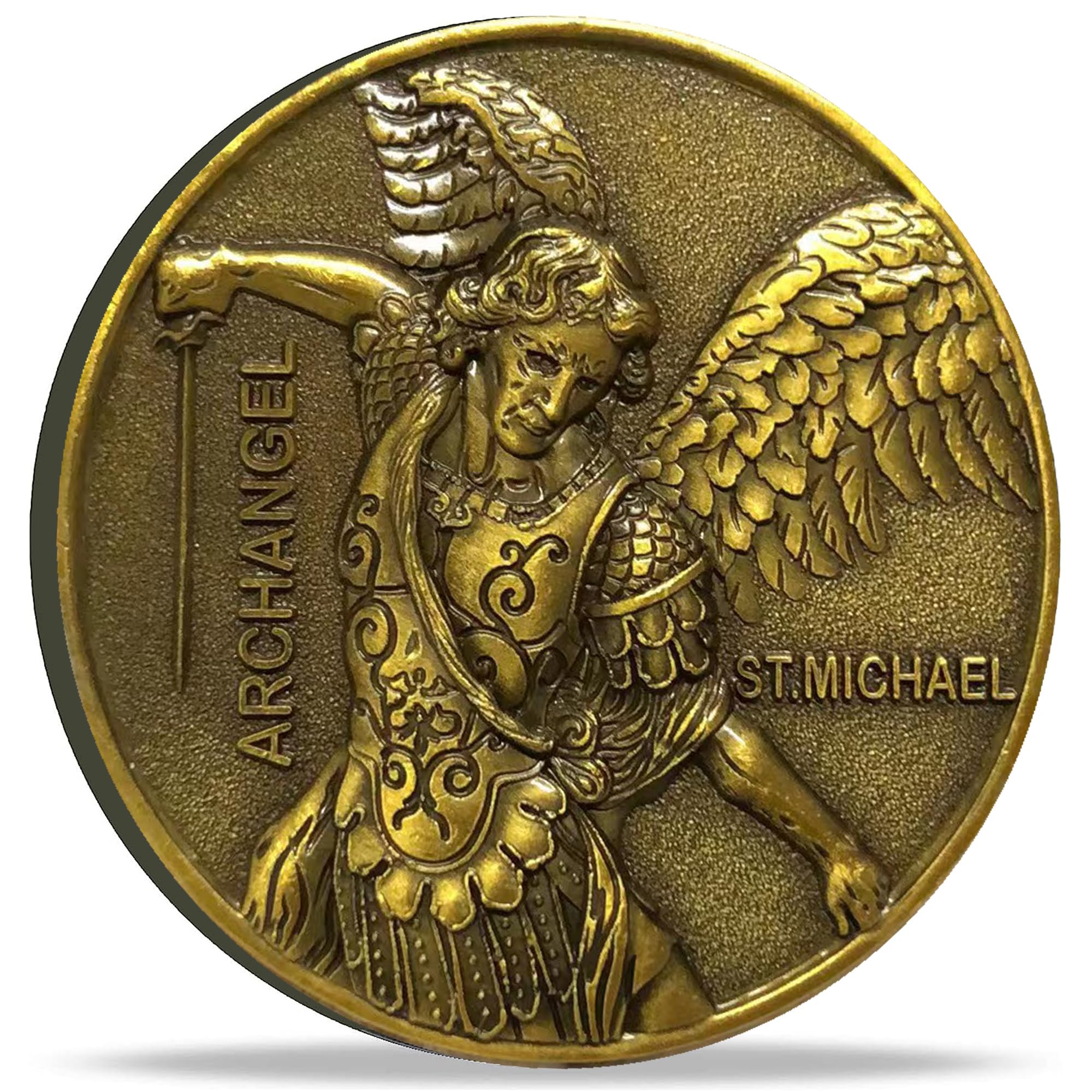 Saint Michael Patron Saint of Police Officers The Archangel Christian Challenge Coin Bible Verses Military Gift