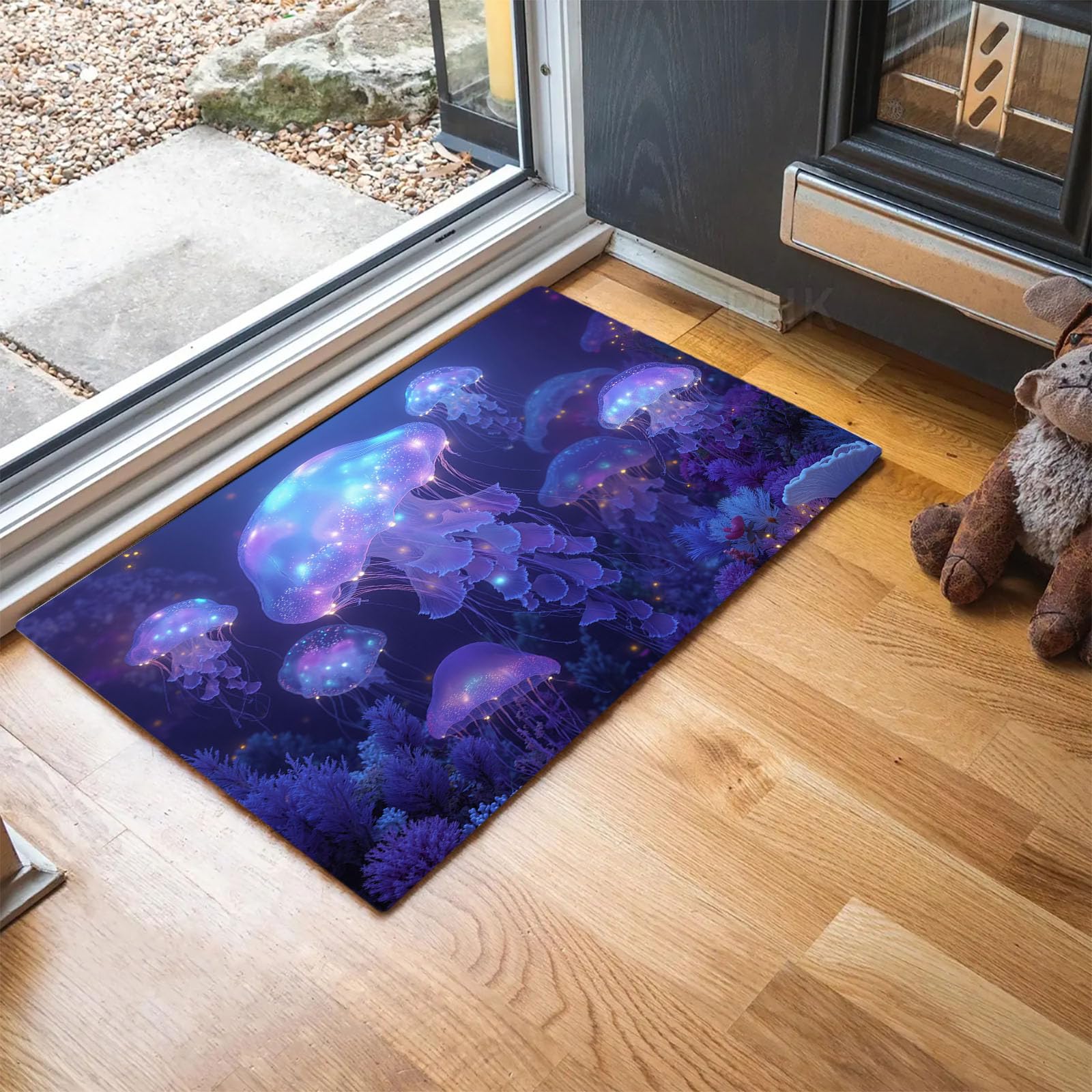 Tapis d'entrée intérieur paillasson lavable 60x90 cm violet