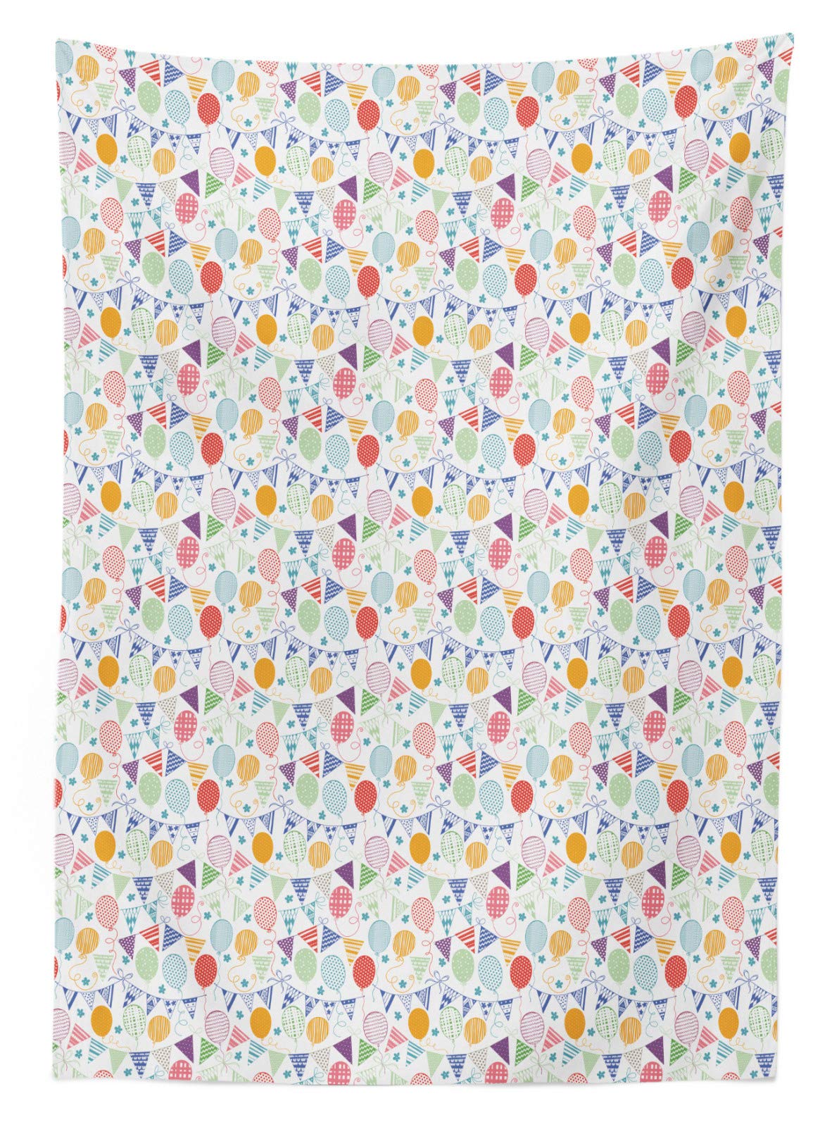 ABAKUHAUS Tovaglia Compleanno Palloncini – Rettangolare 140x200 Cm, Poliestere, Impermeabile E Antimacchia, Multicolore - 5