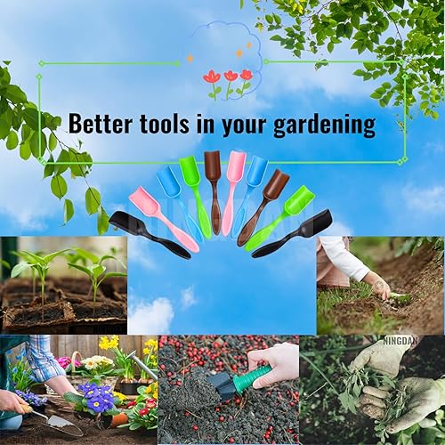 Miniatura 2 de 10 mini palas NINGDAN de plástico, mini pala de jardinería cucharas de tierra, herramientas de trasplante de excavación de cultivo para suculentas