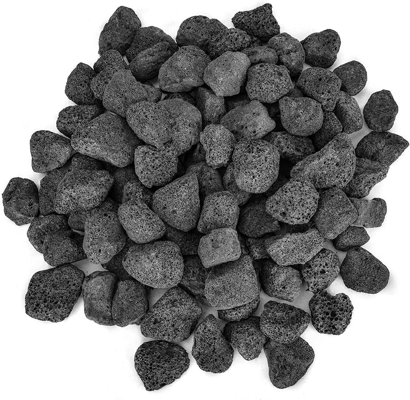 Stanbroil10 Pounds Black Lava Rock Granules, Decorative Landscaping for Fire Bowls, Fire Pits, Gas Log Sets, Indoor or Outdoor Fireplaces(1 1/5" - 2")