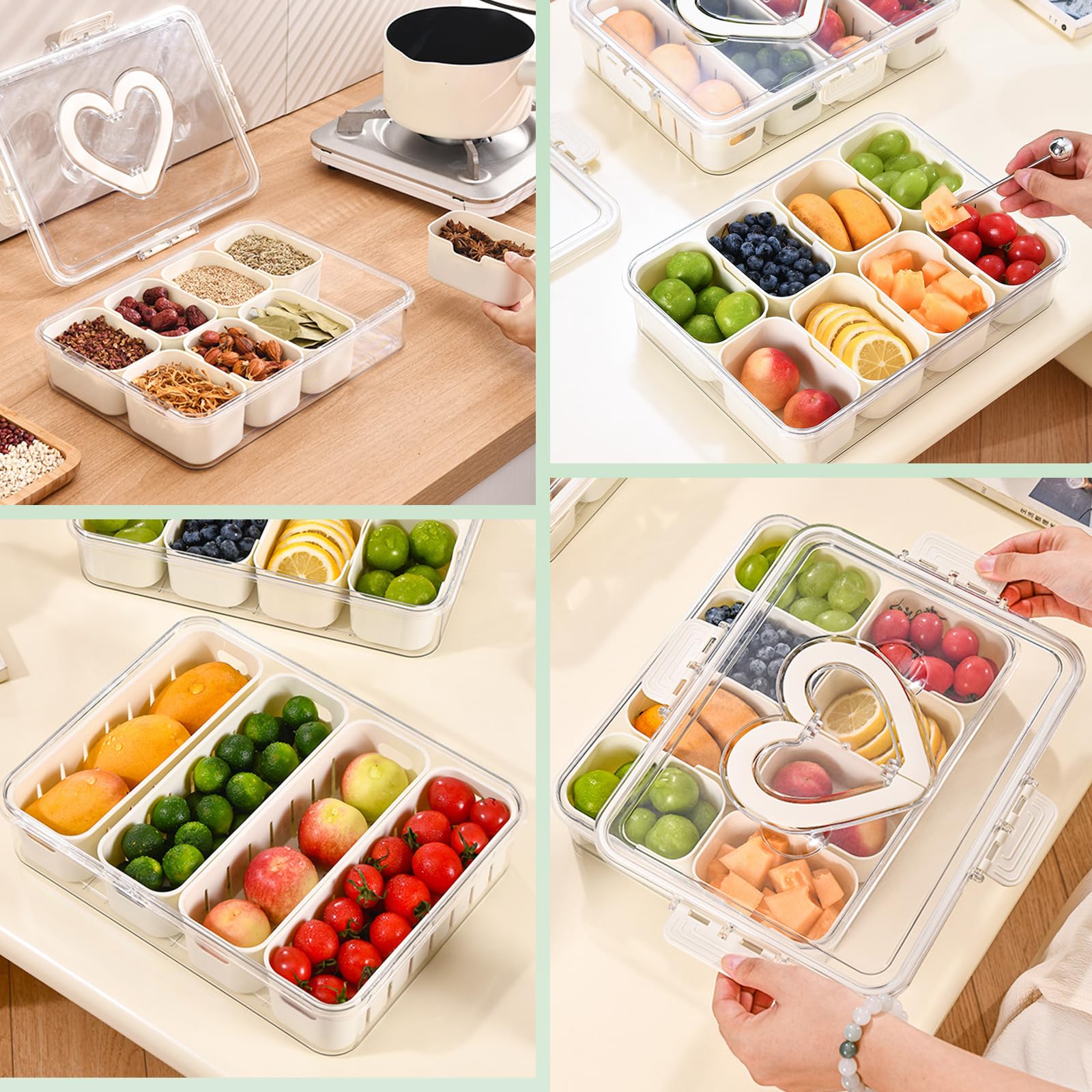 Snackbox Mit 8 Fächern - Praktische Aufbewahrung Für Obst, Süßigkeiten & Mehr