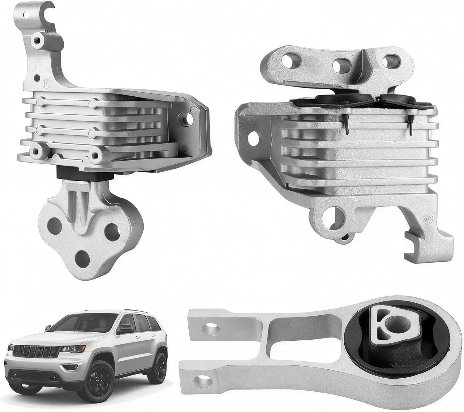 3PCS Engine Motor & Transmission Mounts Compatible with 2014-2021 Jeep Cherokee, for 2015-2019 Chrysler 200 2.4L, Replace# OE 68192831AF 68418876AB 68157441AD 3378/ 3380/ 3308