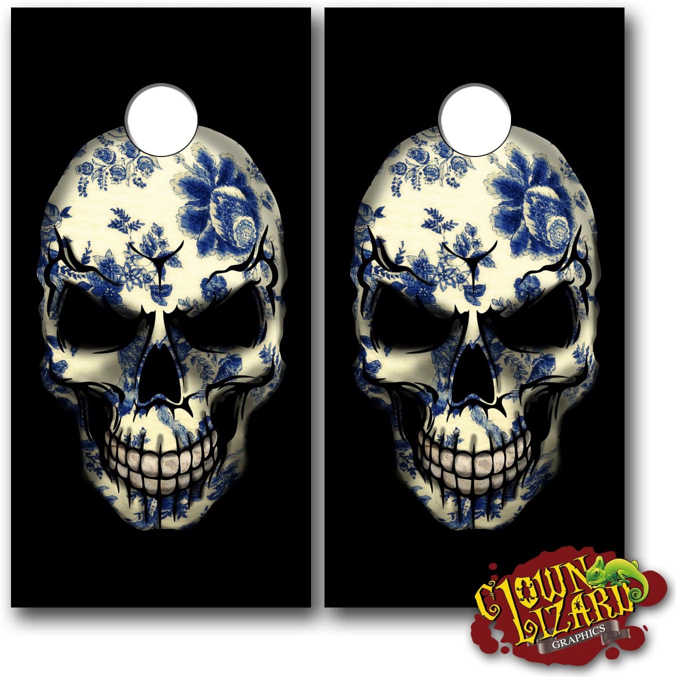 CL0137 Skull Classic Fabric Cornhole Laminated Decal WRAP