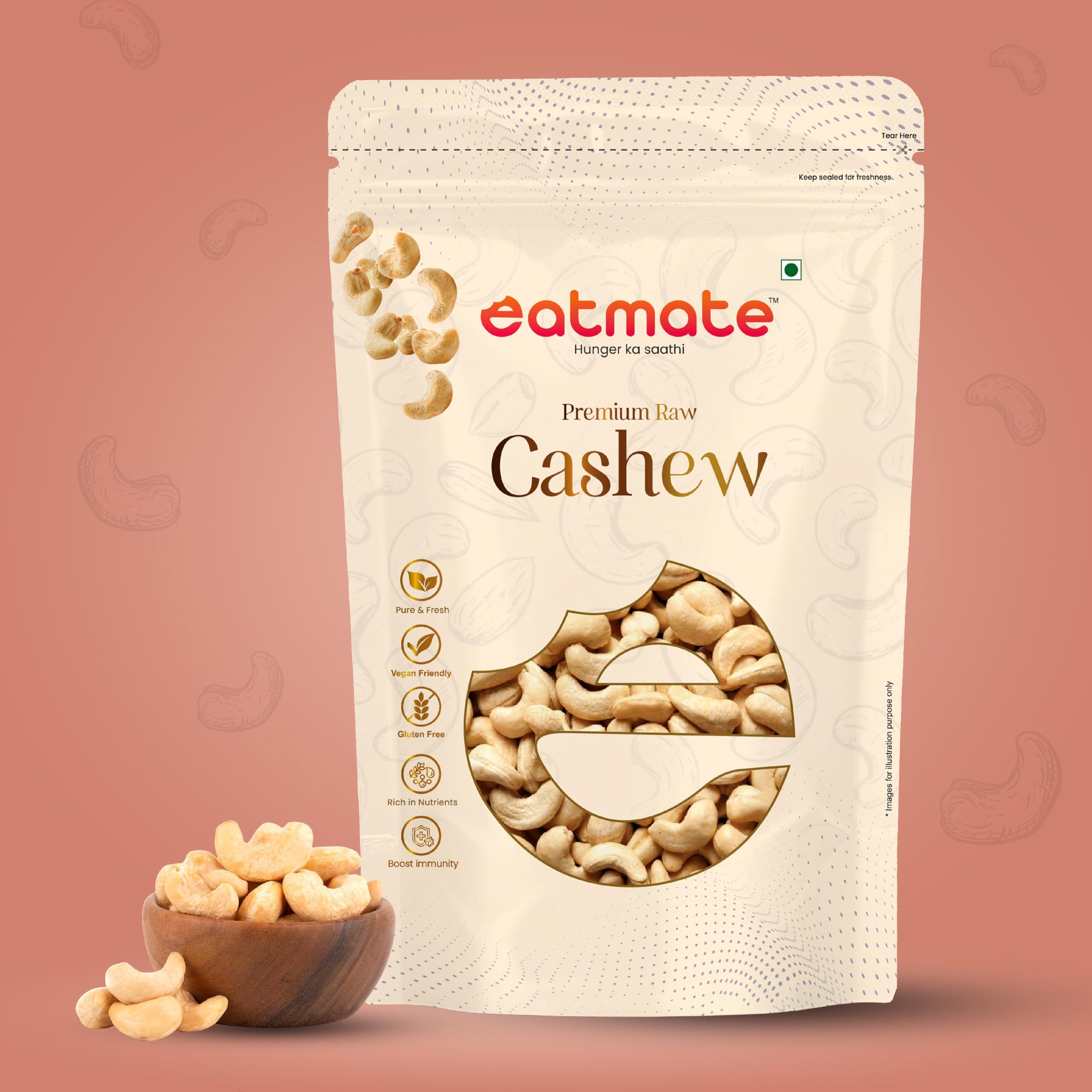 Eatmate Premium Cashews 250g | Handpicked Whole Kaju with Rich Taste & Crunchy Texture | Naturally Nutritious and Flavorful | Perfect for Snacking, Baking, Cooking, Desserts & Festive Treats 2