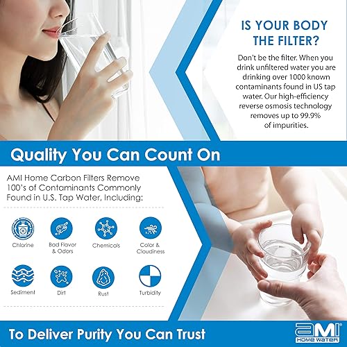 Miniatura 4 de Filtro de agua de carbono en línea, 10 pulgadas de longitud, rosca hembra de 14 de pulgada, para sabor y olor a cloro o filtro de poste para RO