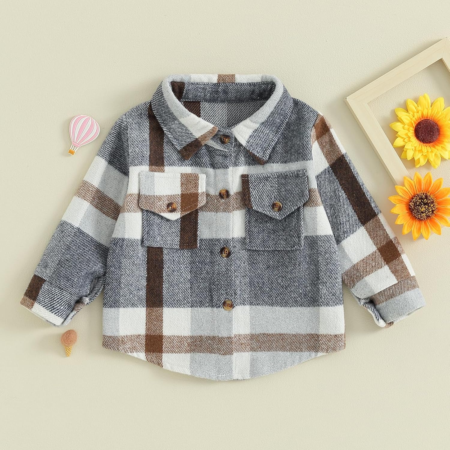 MERSARIPHY Baby Boy Flannel Shirt Toddler Plaid Shirt Baby Button Down Jacket Coat Infant Fall Outfits - Image 2