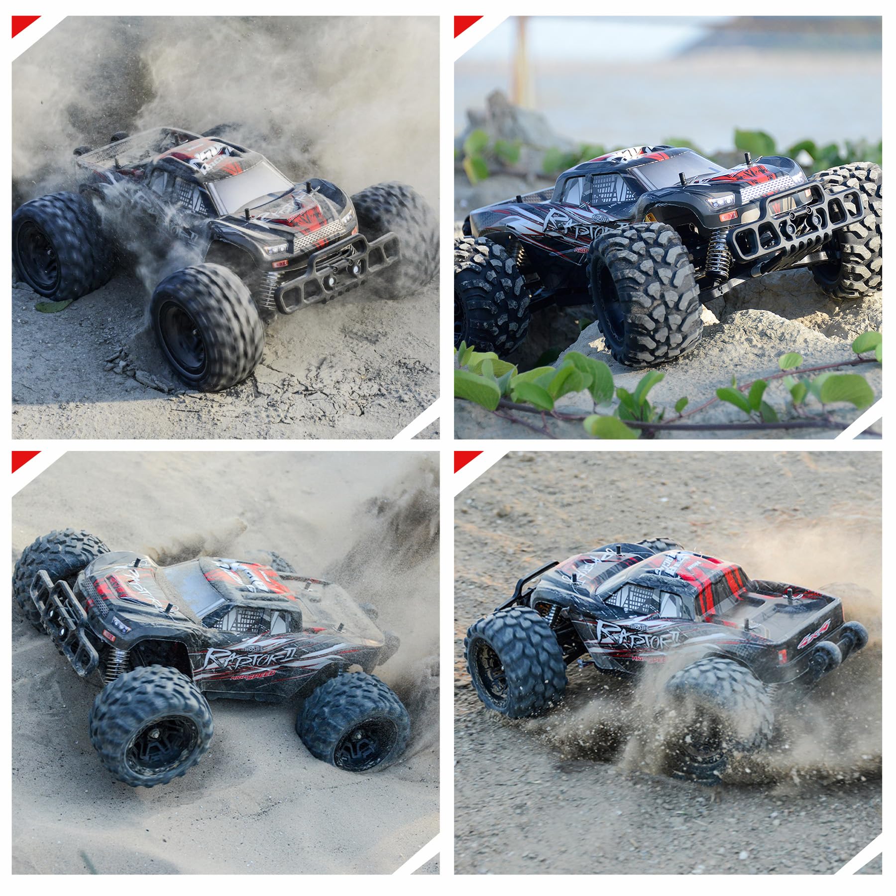 1:8 Maßstab Bürstenloser RC Monstertruck für Erwachsene, 100km/h+ High Speed 4x4 Offroad Ferngesteuertes Auto für Erwachsene mit Dual 3S Wiederaufladbarer Batterie Schnelle 4WD Fernbedienung