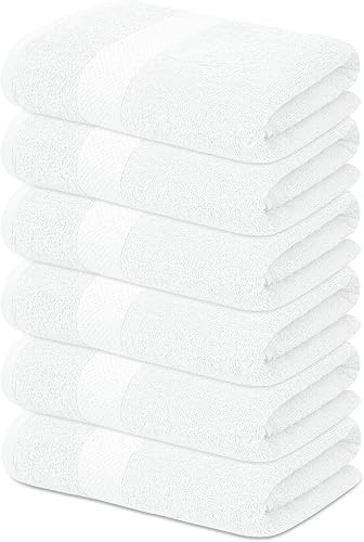 Miniatura 5 de SOFTEX Linen Zero Twist - Paquete de 4 toallas de baño blancas de 27 x 52 pulgadas, suaves, de felpa, de secado rápido, absorbentes, de calidad