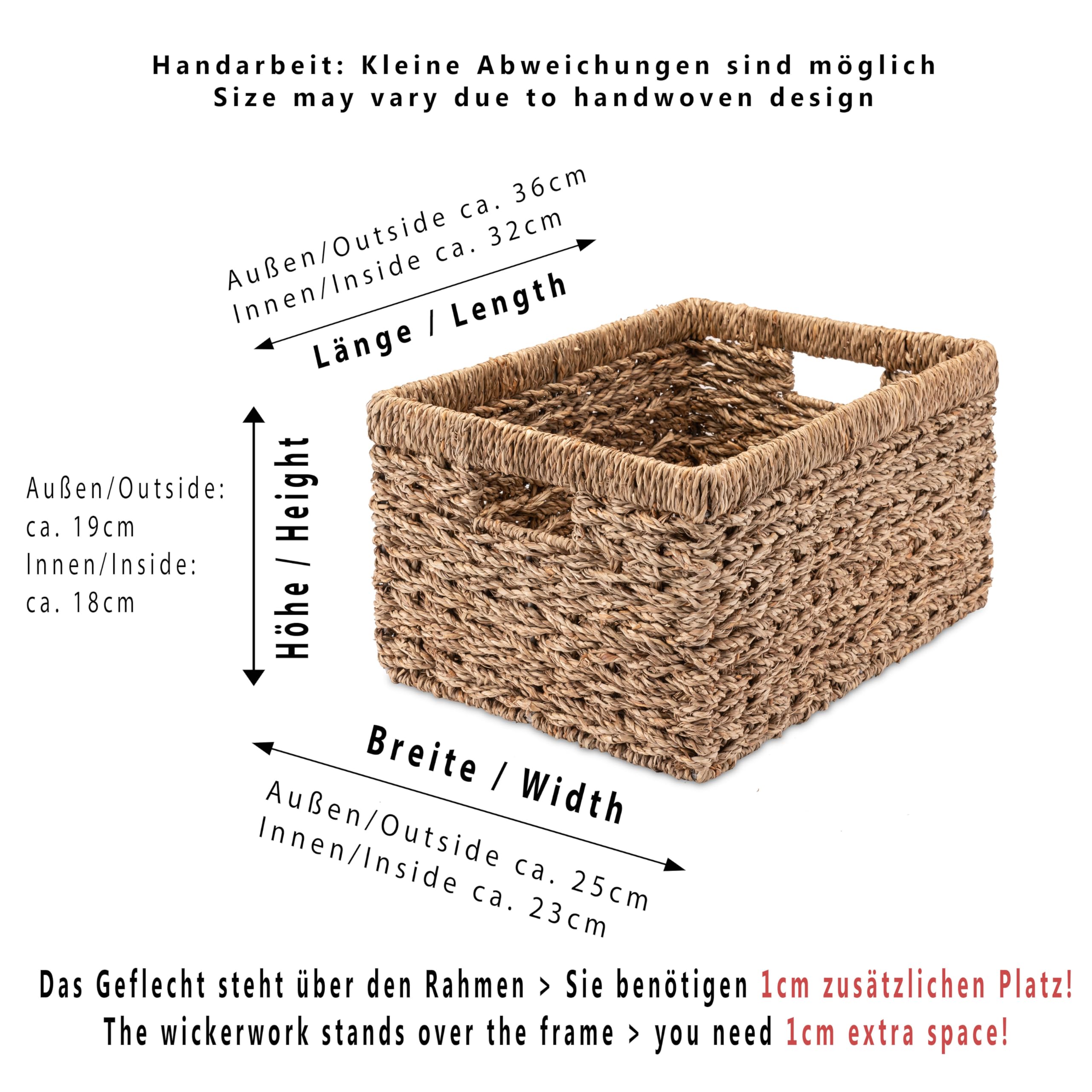 Decorasian Aufbewahrungskorb Regalkorb, geflochten aus Seegras - sehr stabil - M