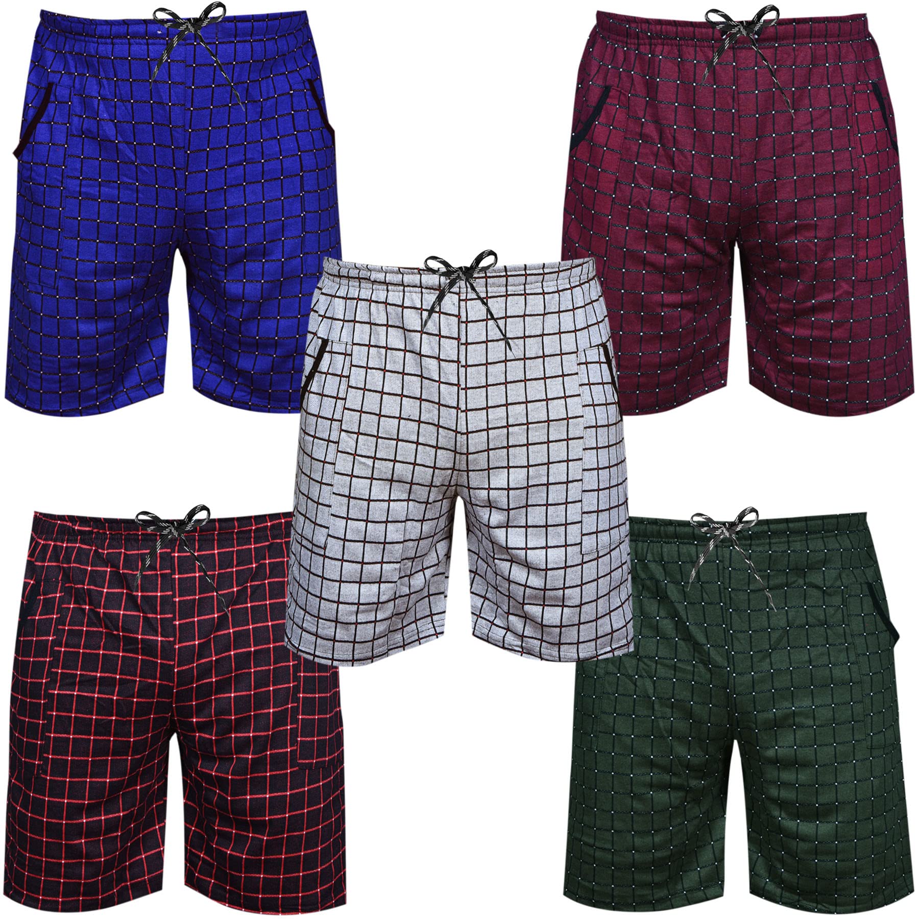 FANTASTIC FIT Boy's Regular Fit Knee Length Cotton Shorts with Pocket (OM_CH-SHRTS_5)- Pack of 05