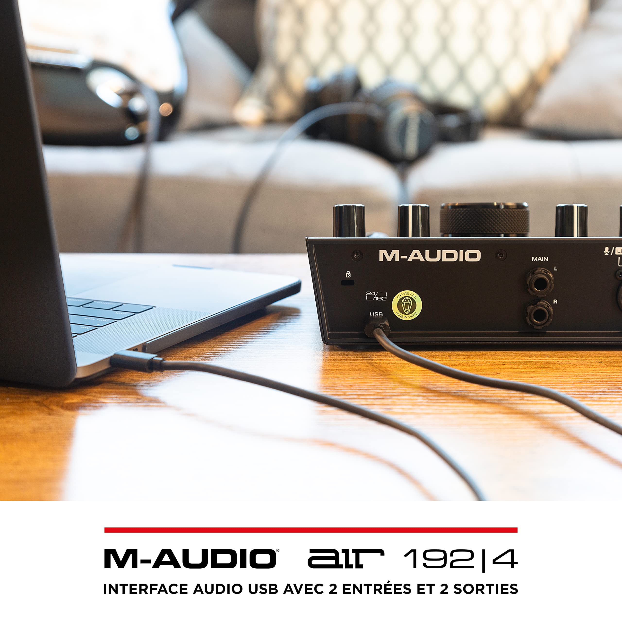 M-AUDIO AIR 192|4 Interface Audio ou Carte Son USB pour l'Enregistrement, le Chant, la Guitare, de Qualité Studio, avec 1 Entrée XLR et Logiciels