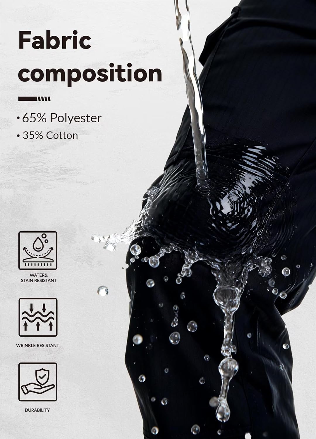 Mens Cargo Pants Tactical Work Construction for Men Ripstop Waterproof Outdoor Hiking with Pockets - Image 8