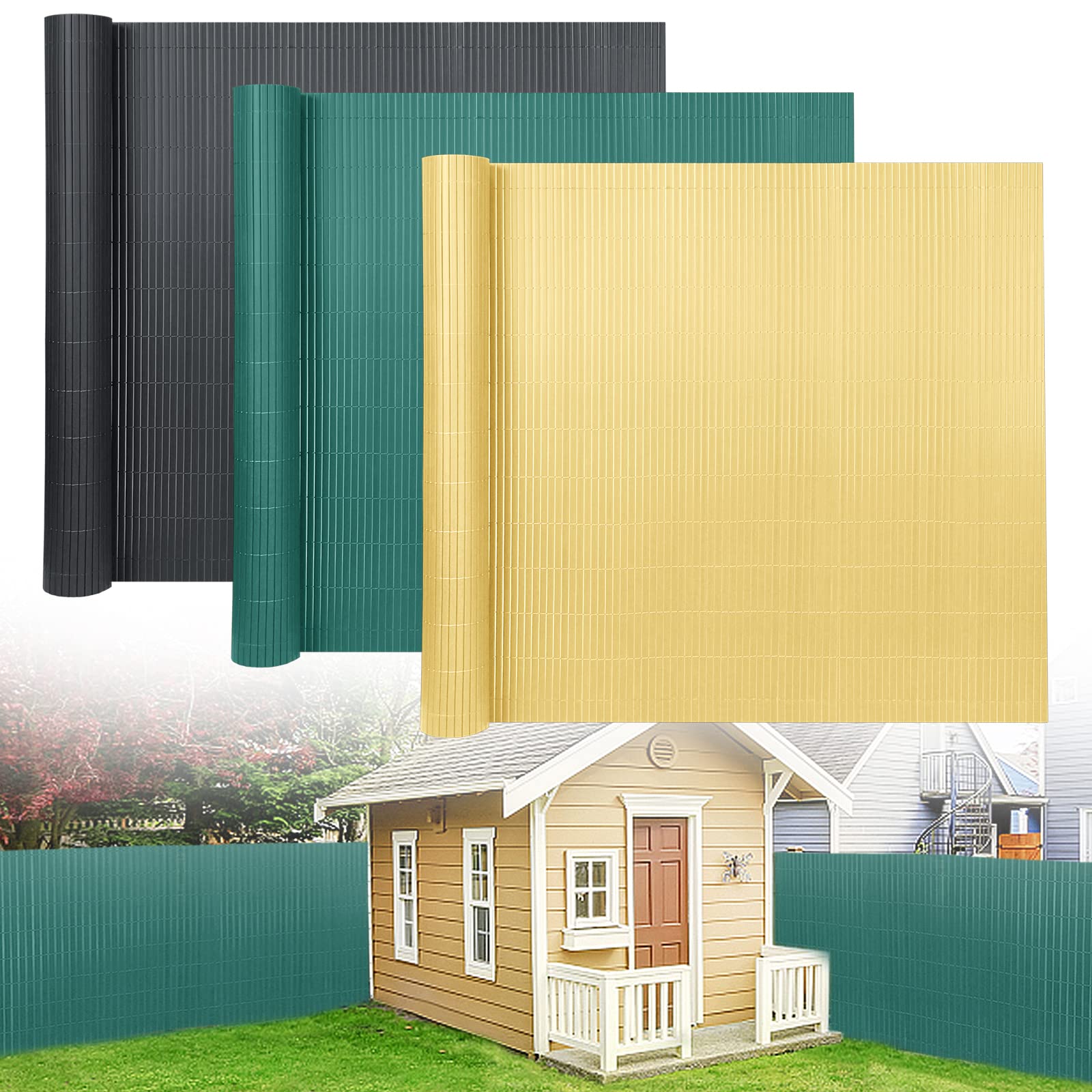 NAIZY Pantalla Privacidad PVC 160x500cm Valla Jardín Antracita Protección UV Opaca Balcón, Terraza